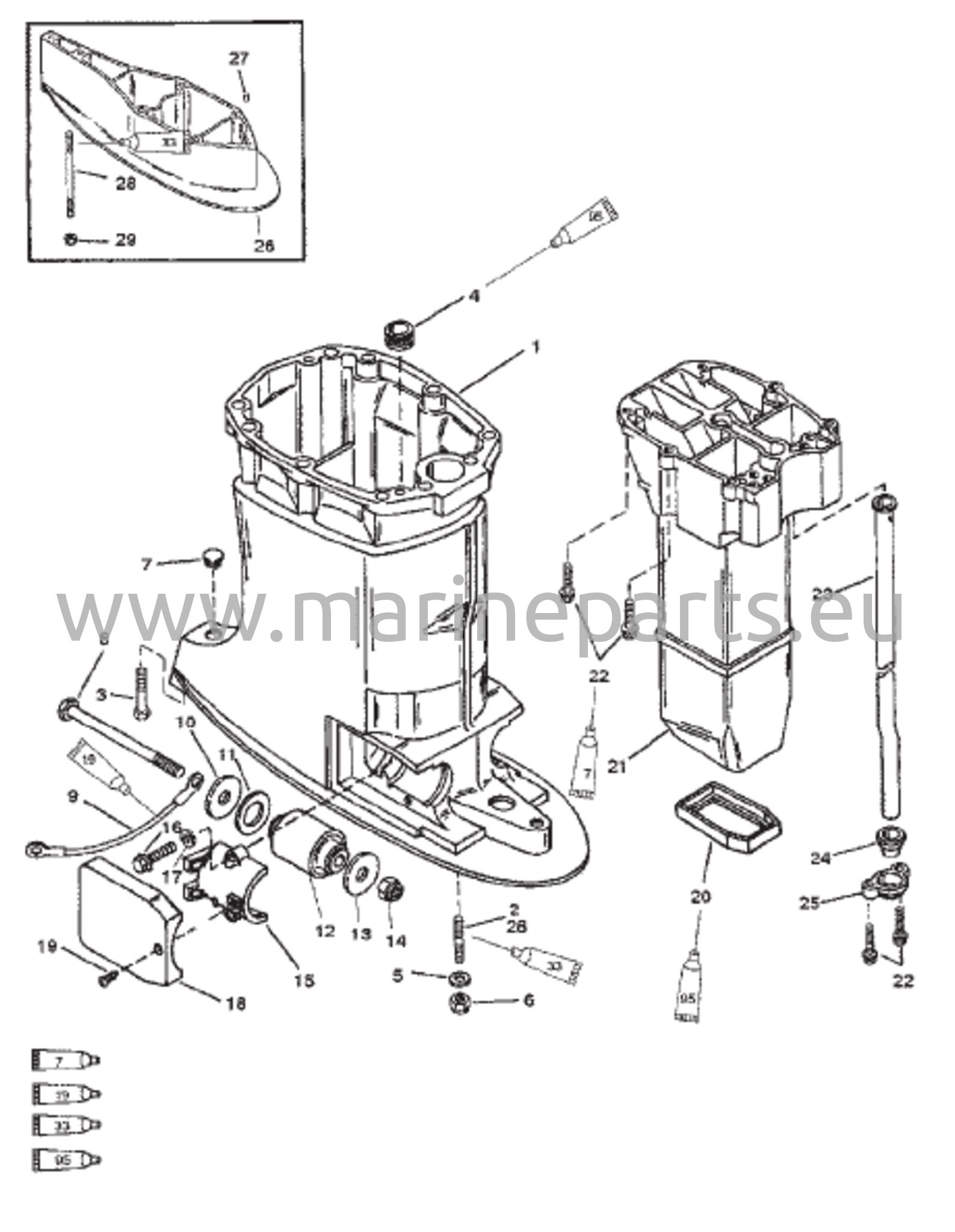 Vetoakselin kotelo (S/N 0G437999 ja sitä alemmat)
