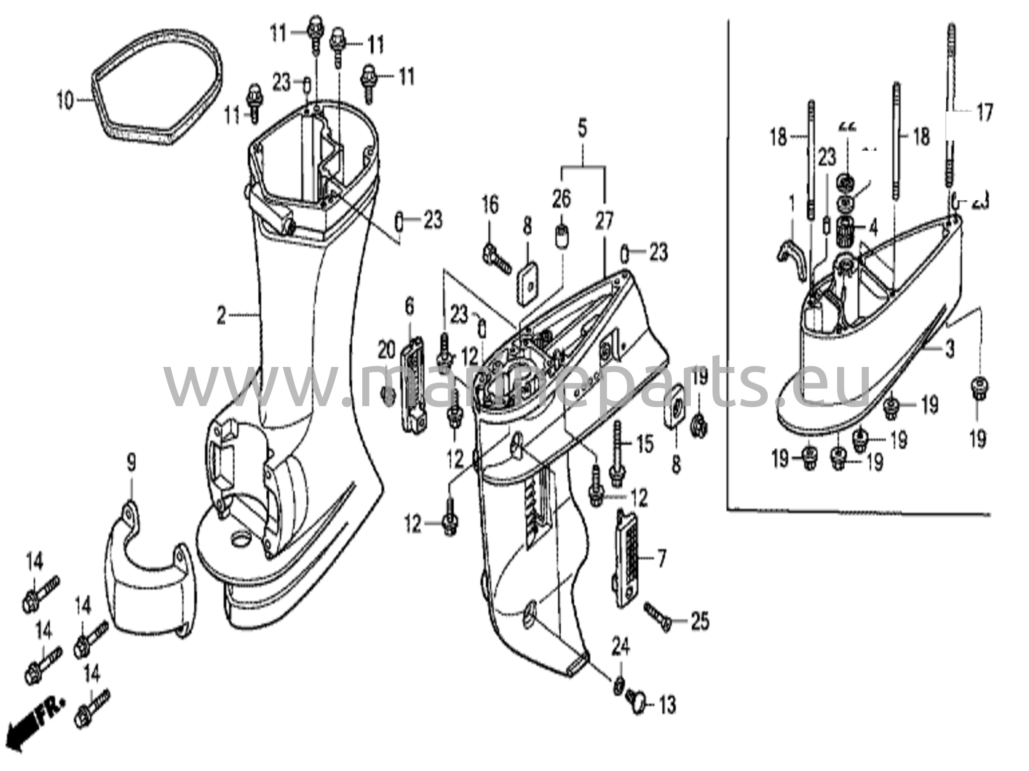 Växellåds-/förlängningshus