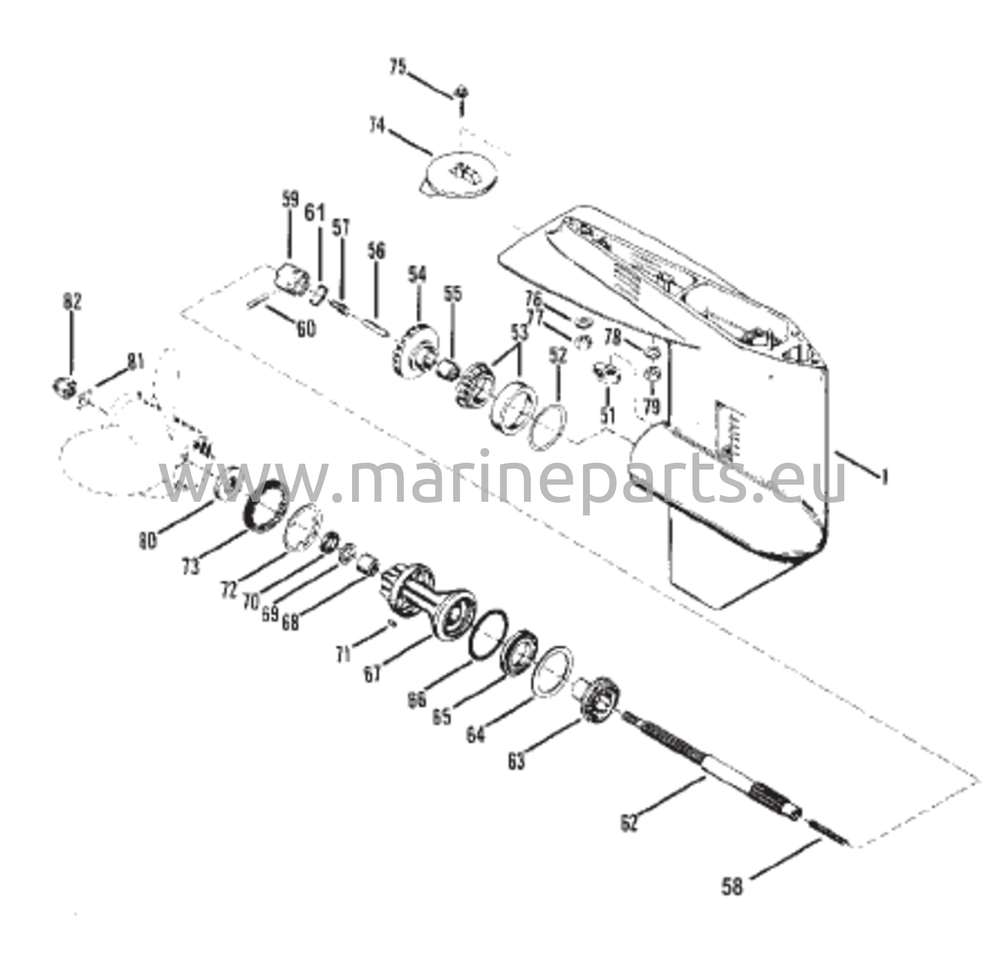 Vaihteiston kotelo (potkuriakseli)