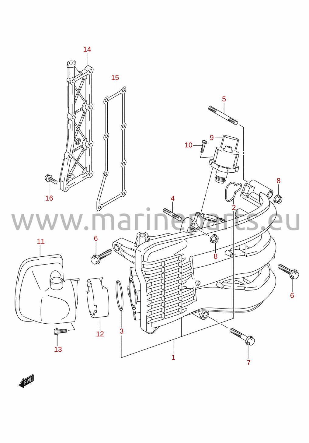 Intake manifold / silencer / exhaust cover