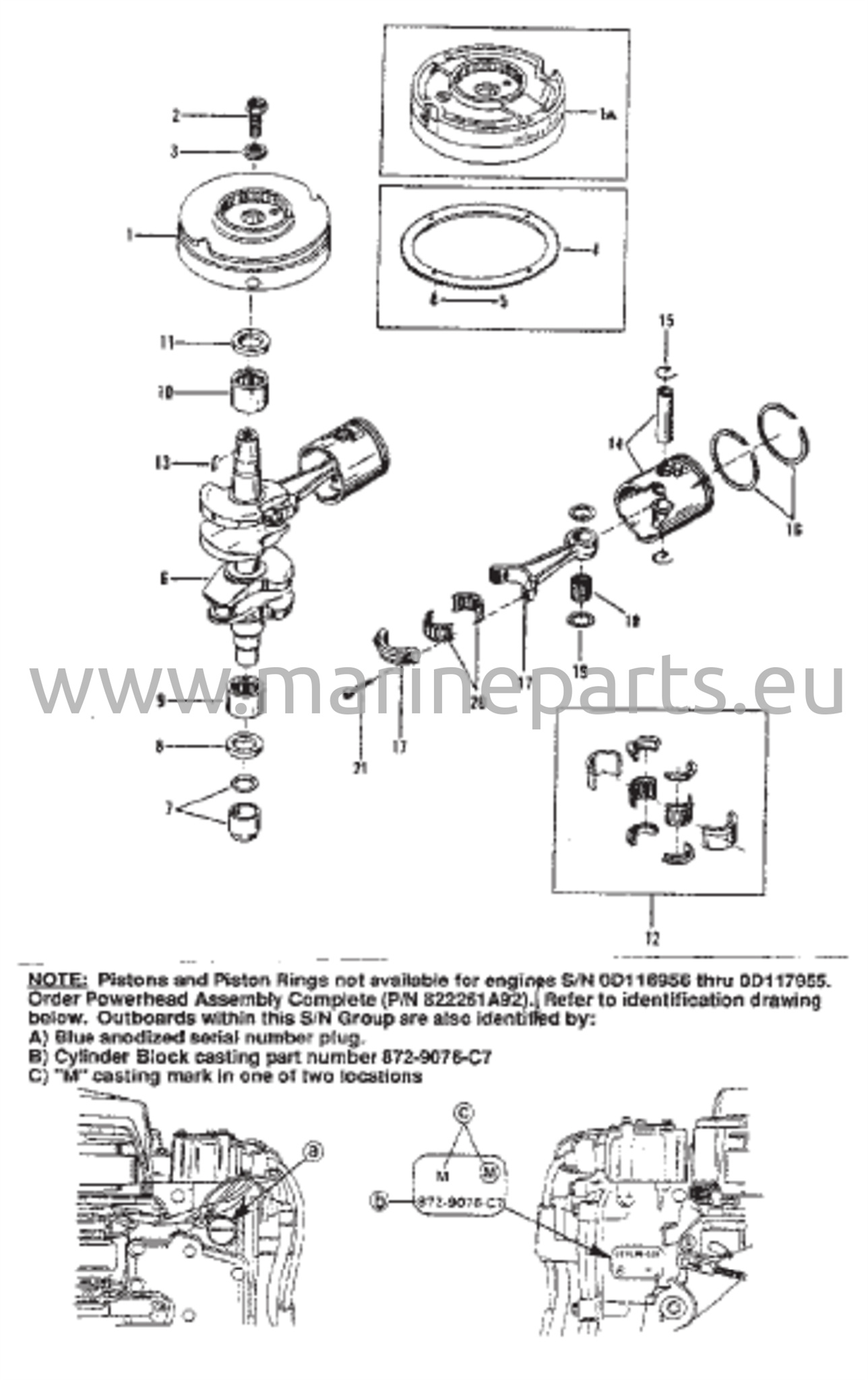 Crankshaft, Pistons and Flywheel 