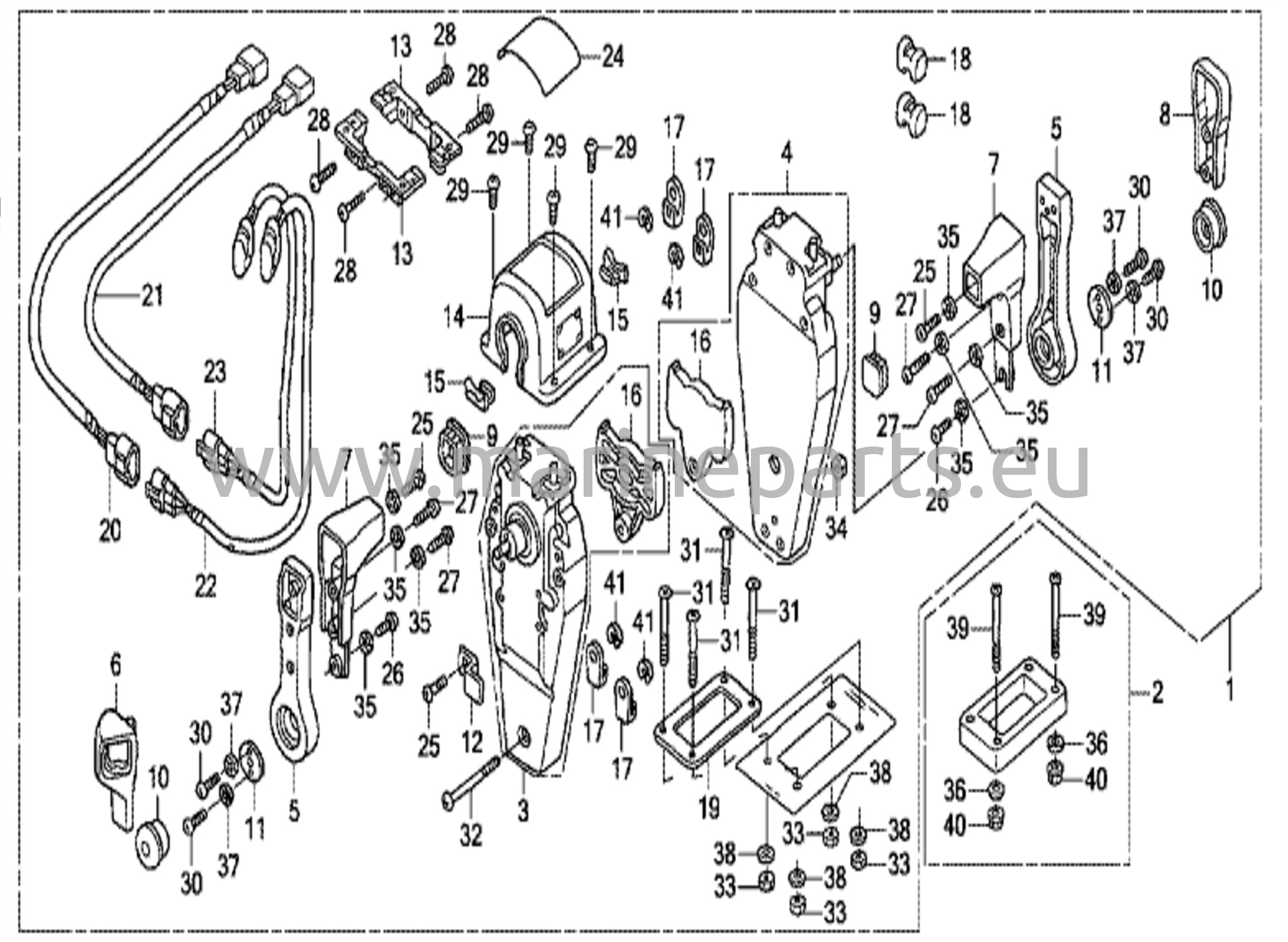 Kaukosäädin (Yläkiinnitteinen kaksoistyyppi) (Oikea)