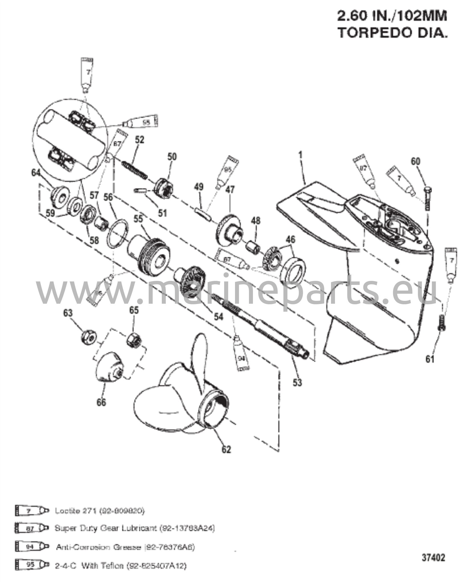 Vaihteiston kotelo (potkurin akseli) (2,00:1 vaihde-suhde)