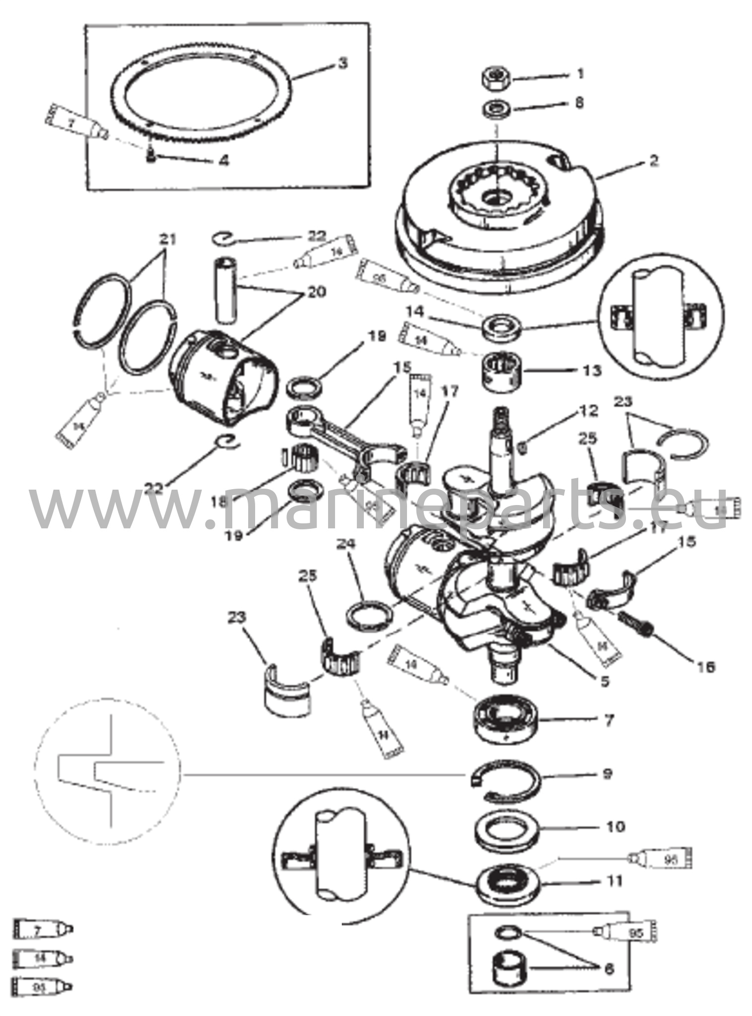Crankshaft (15)(9.9-S/N-USA-0G112450/BEL-9831800 & Up) 