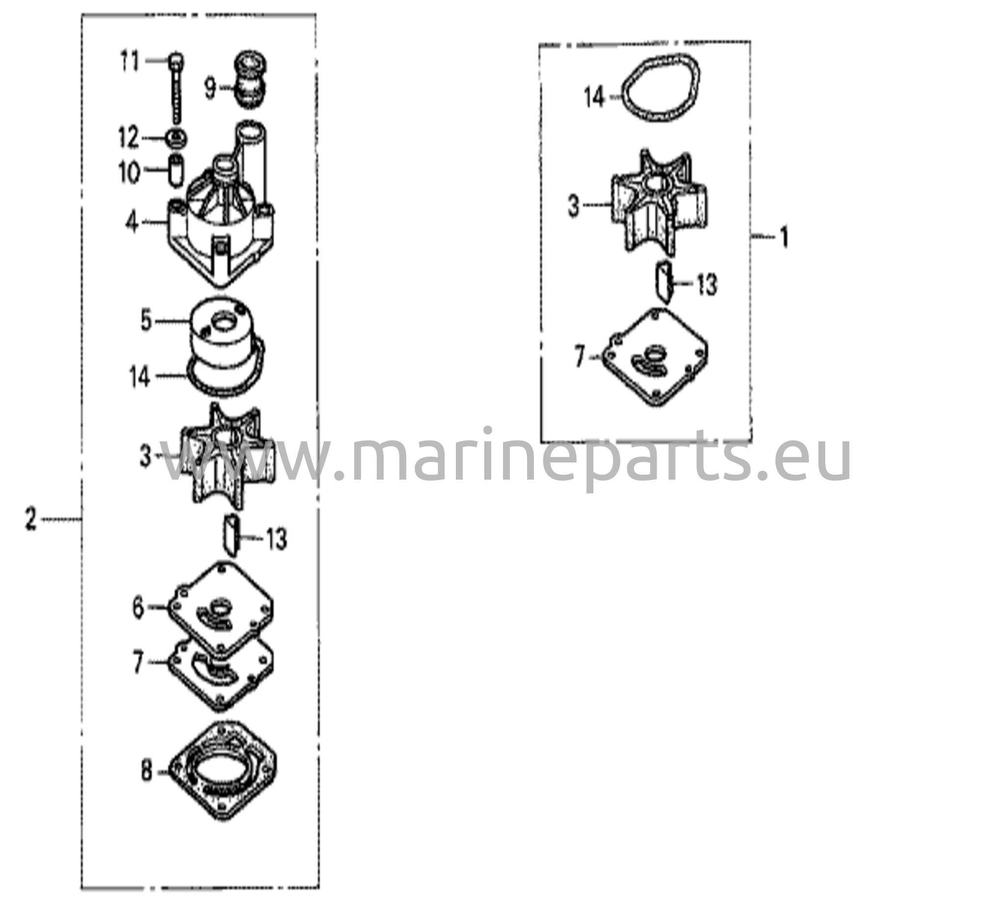 Impellerpumba komplekt