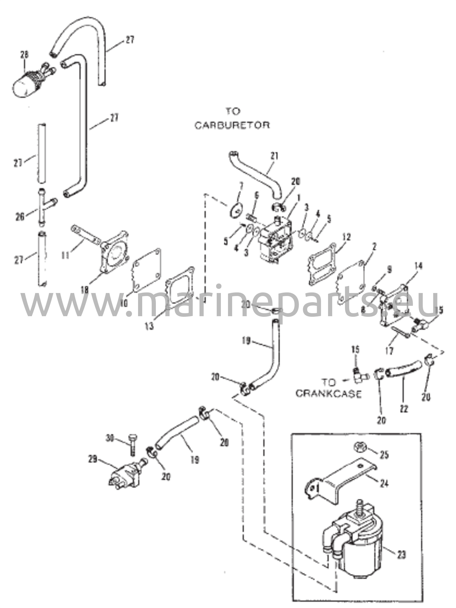 Polttoainepumppu (55 / 60 SeaPro / Marathon)