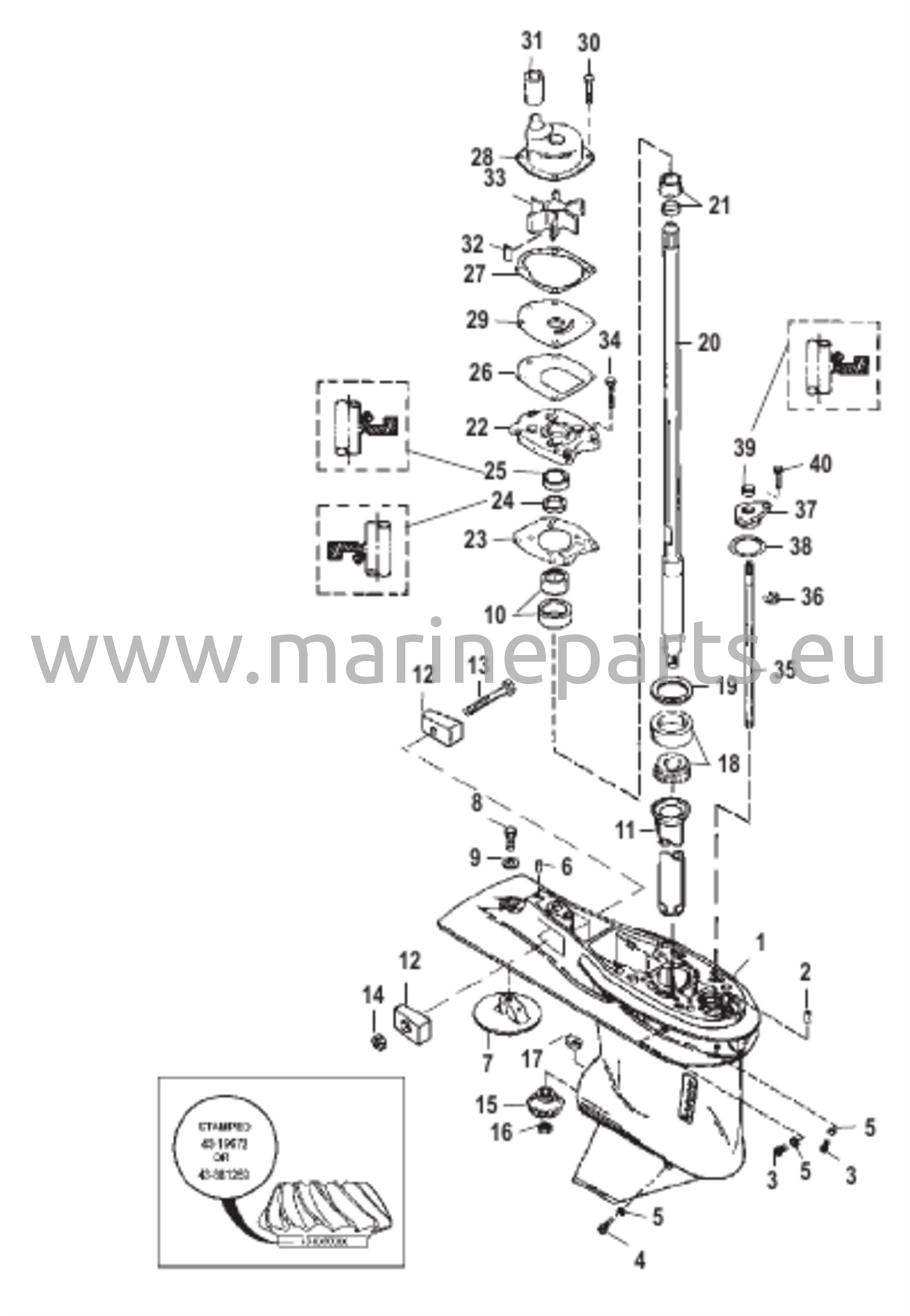 Vaihteiston kotelo (voimansiirtoakseli) (6-hampainen kääntövetokytkin)