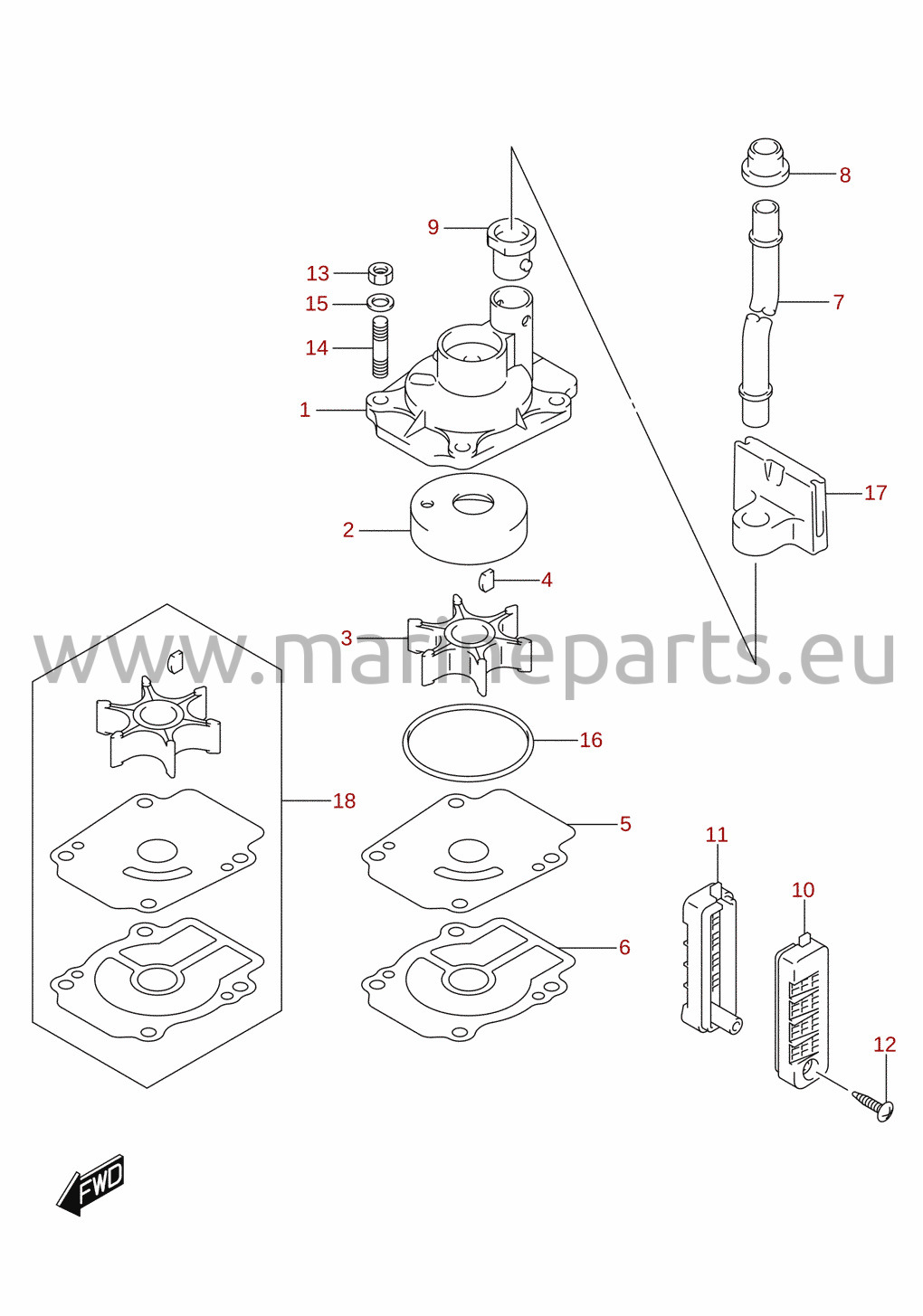 Vattenpump 1/2