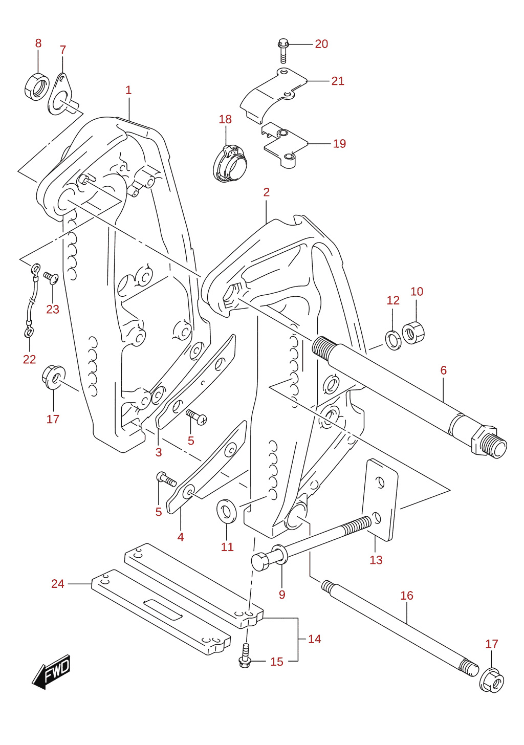 Clamp bracket (DF300B, DF325A, DF350A)