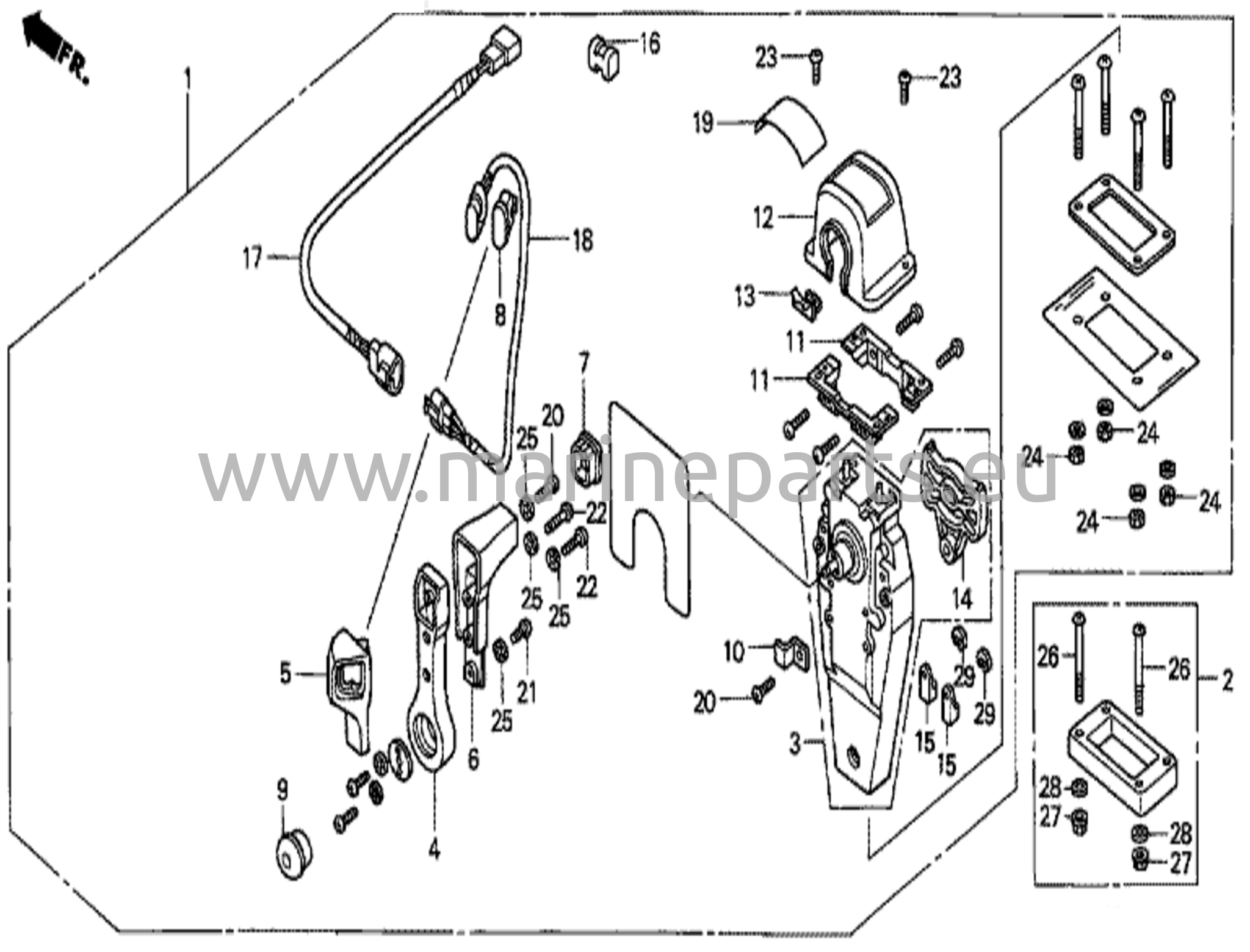 Kaukosäädin (Yläkiinnitys yksittäistyyppi) (Oikea)