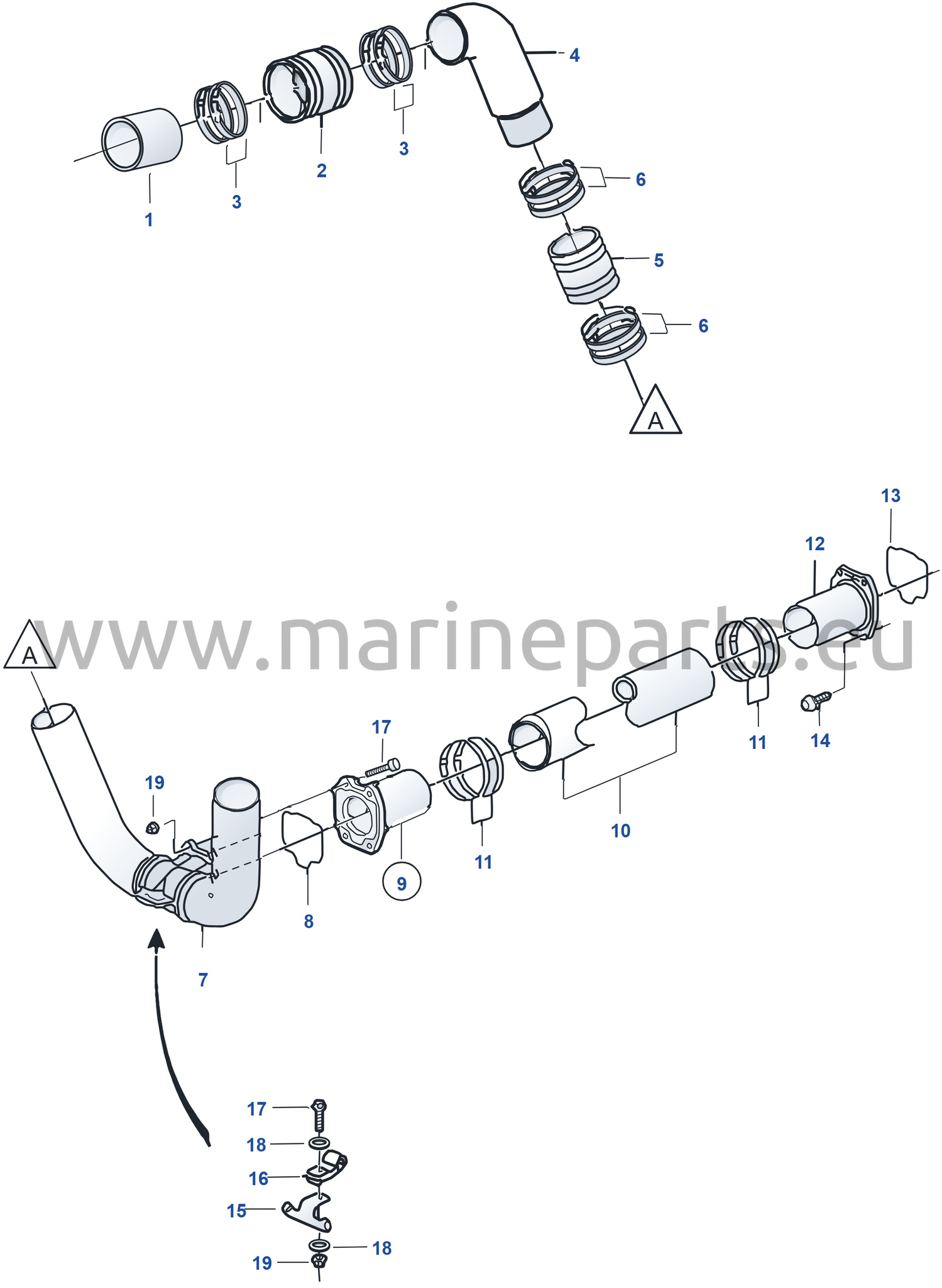 Anslutningsdetaljer för jackshaft, 5.0L and 5.7L