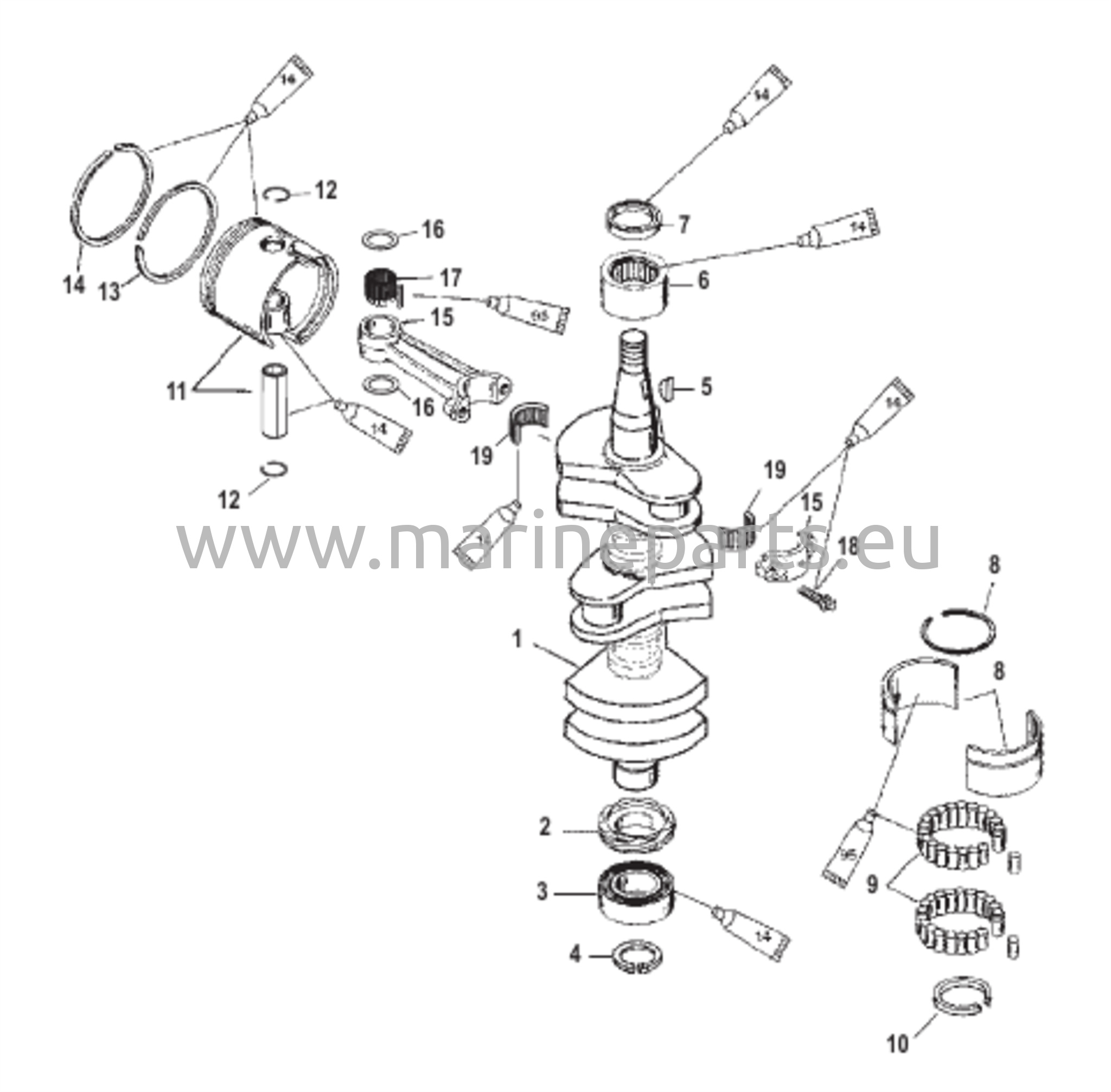 Kampiakseli, männät ja yhdystangot