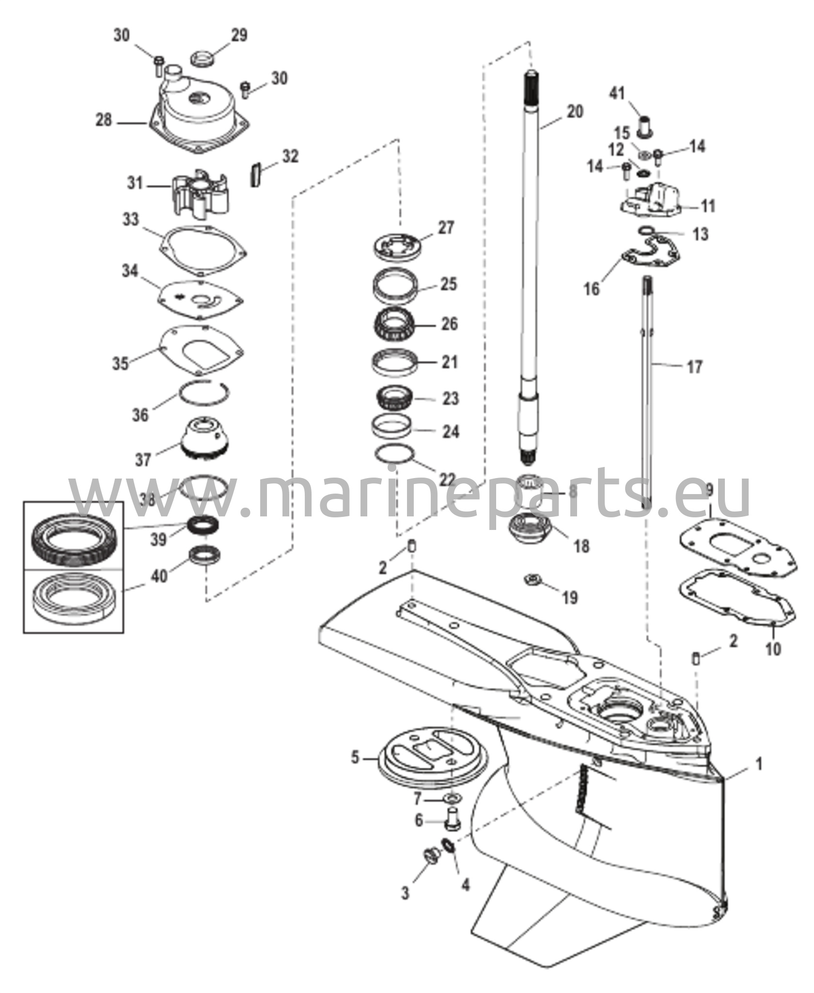 Vaihteiston kotelo voimansiirtoakseli