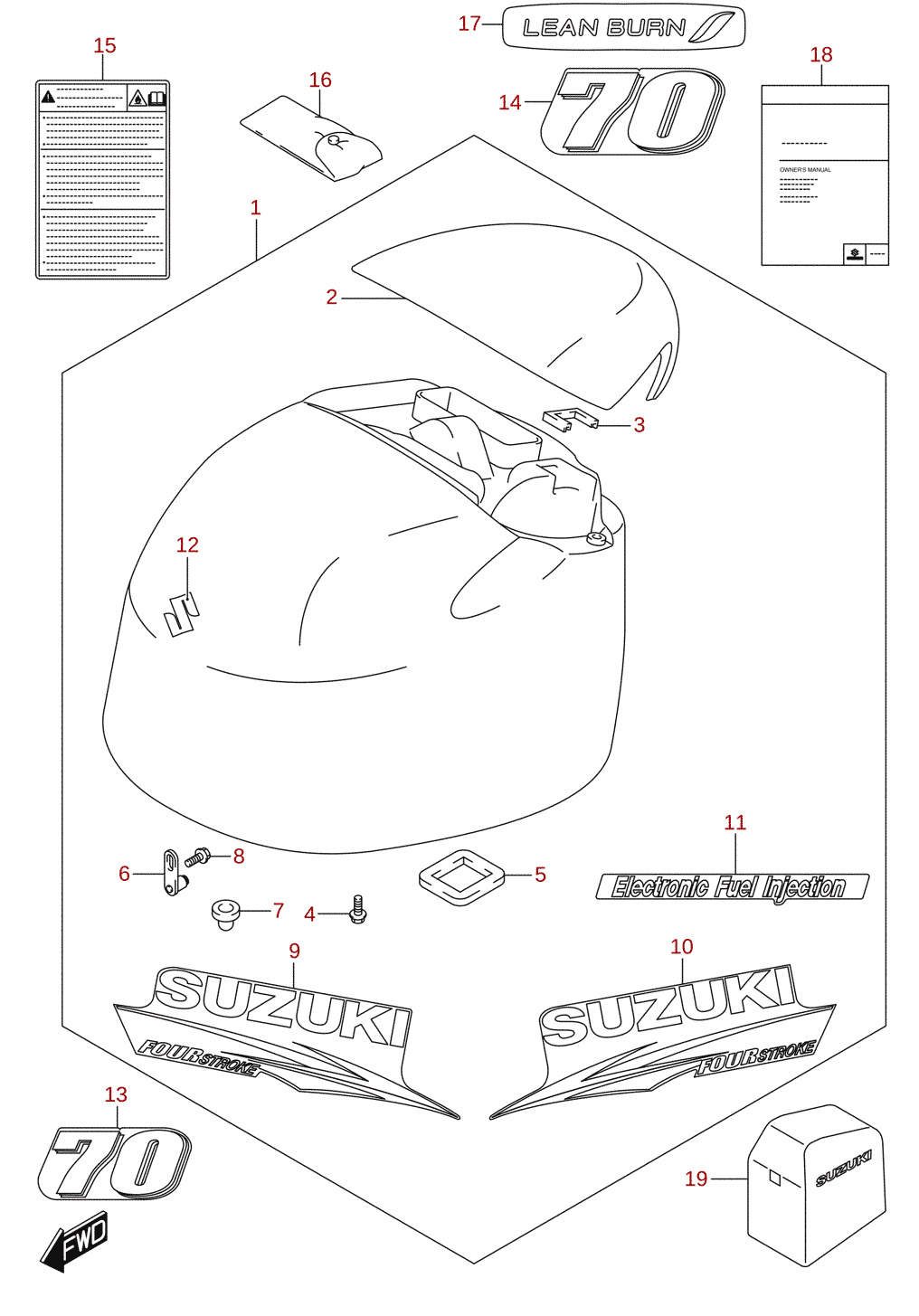 Engine cover (DF70A)