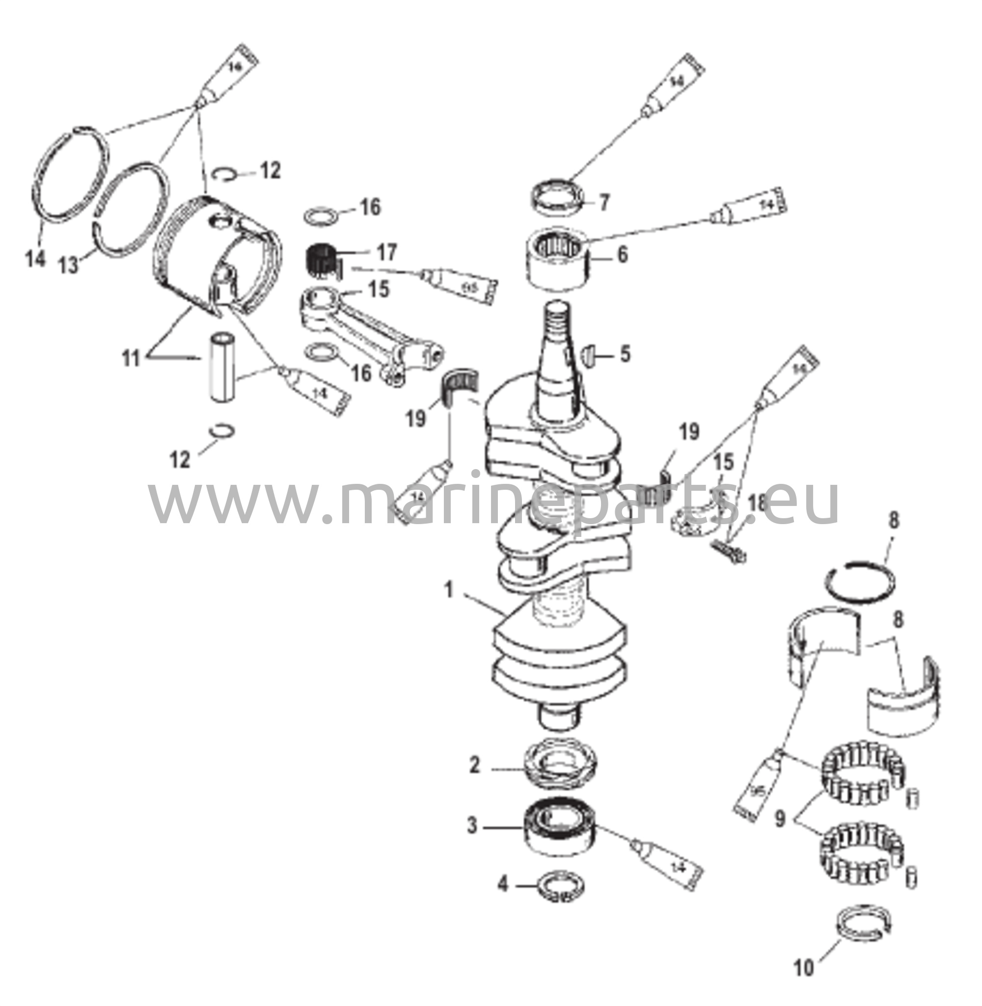 Crankshaft, Pistons and Connecting Rods 