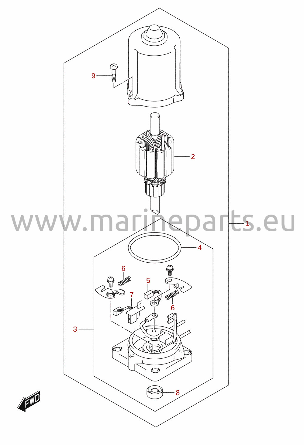 PTT-motor (DF40A, DF40AST, DF40ATH, DF50, DF60A, DF60ATH, DF60AVT, DF60AVTH)