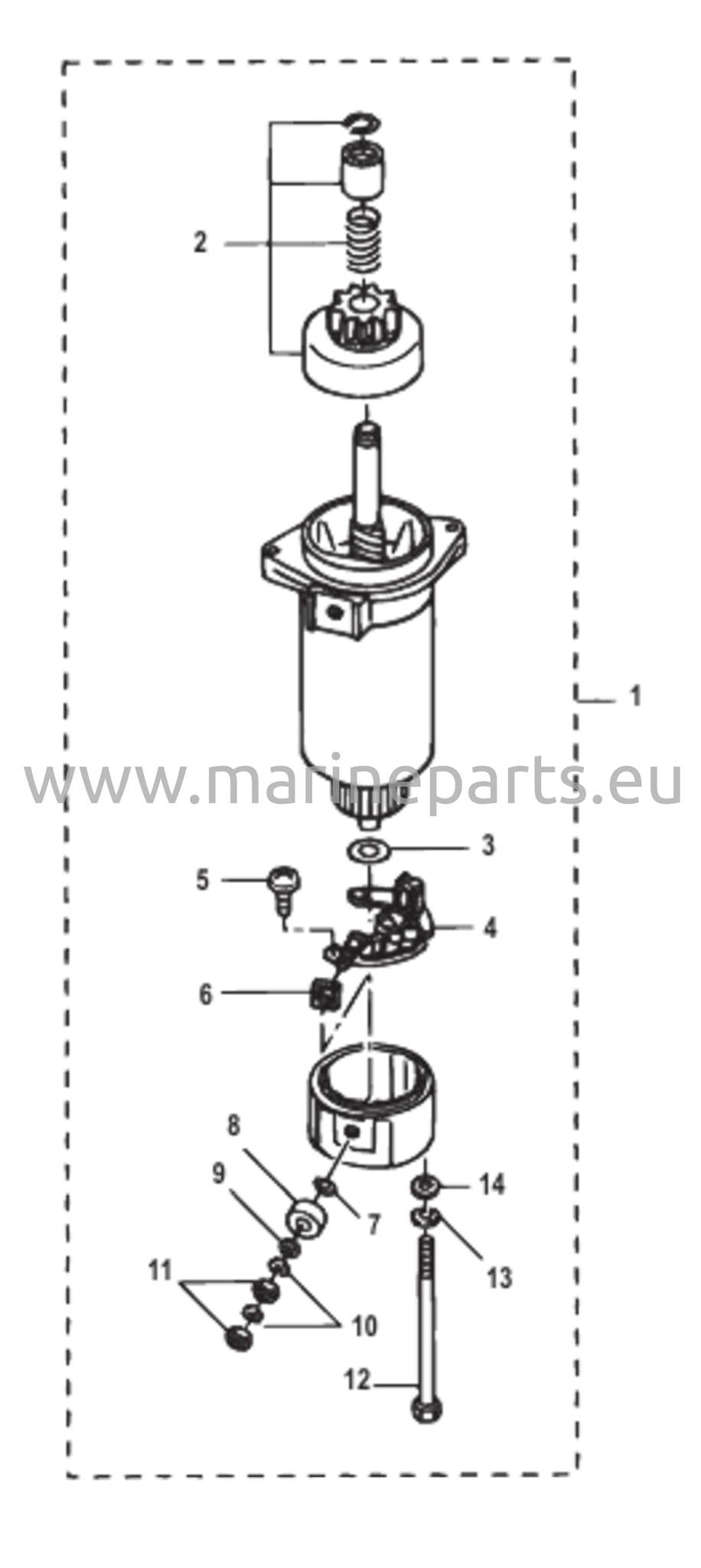 Käynnistinmoottorin osat