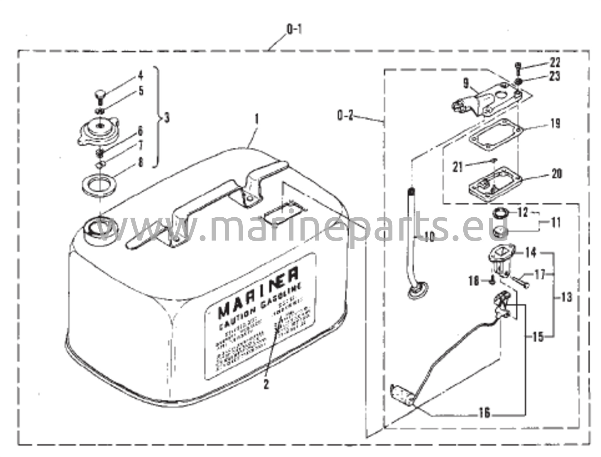 Polttoainesäiliön kokoonpano (ei alkuperäinen varustesäiliö)