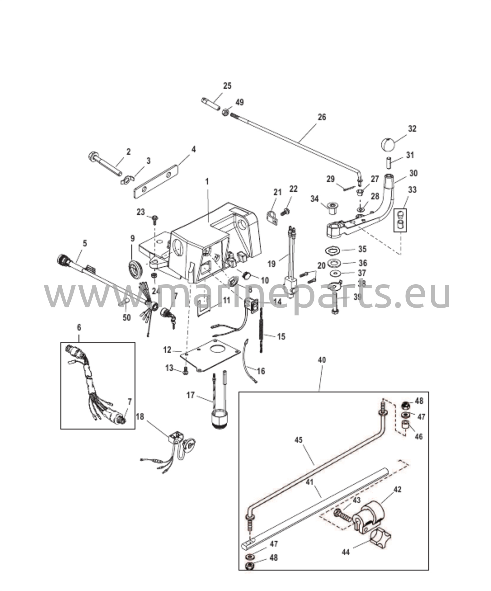 Ohjauskahvan sarjan osat