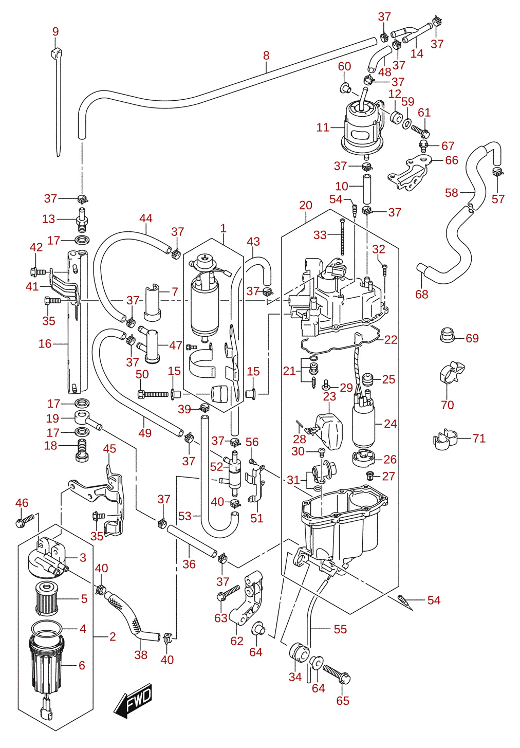 Pompe à carburant / séparateur de vapeurs (DF300A)