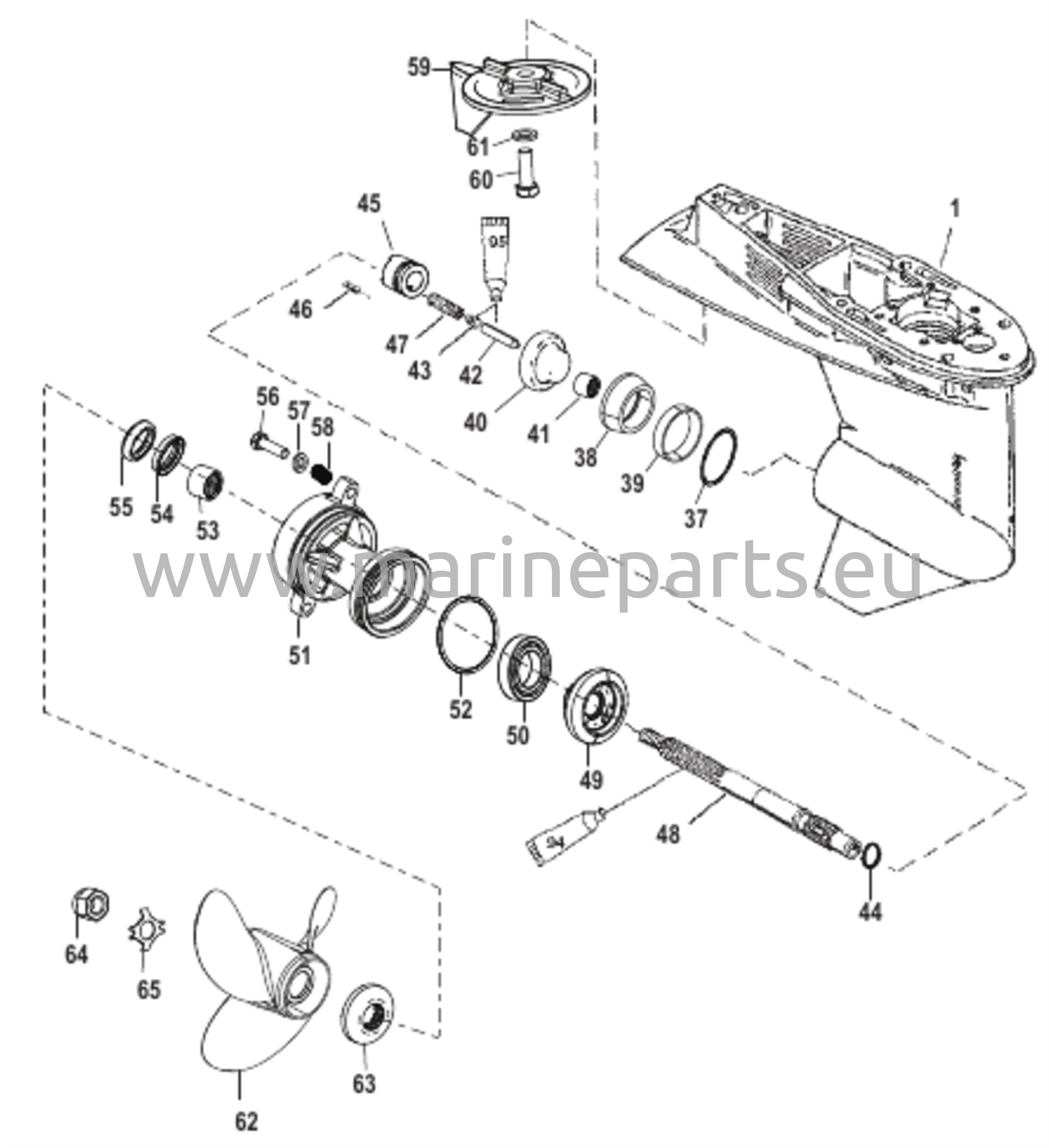 Vaihteiston kotelo potkurin akselille - 1,64:1 vaihdekerroin