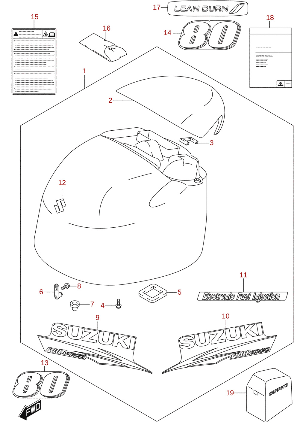 Engine cover (DF80A)