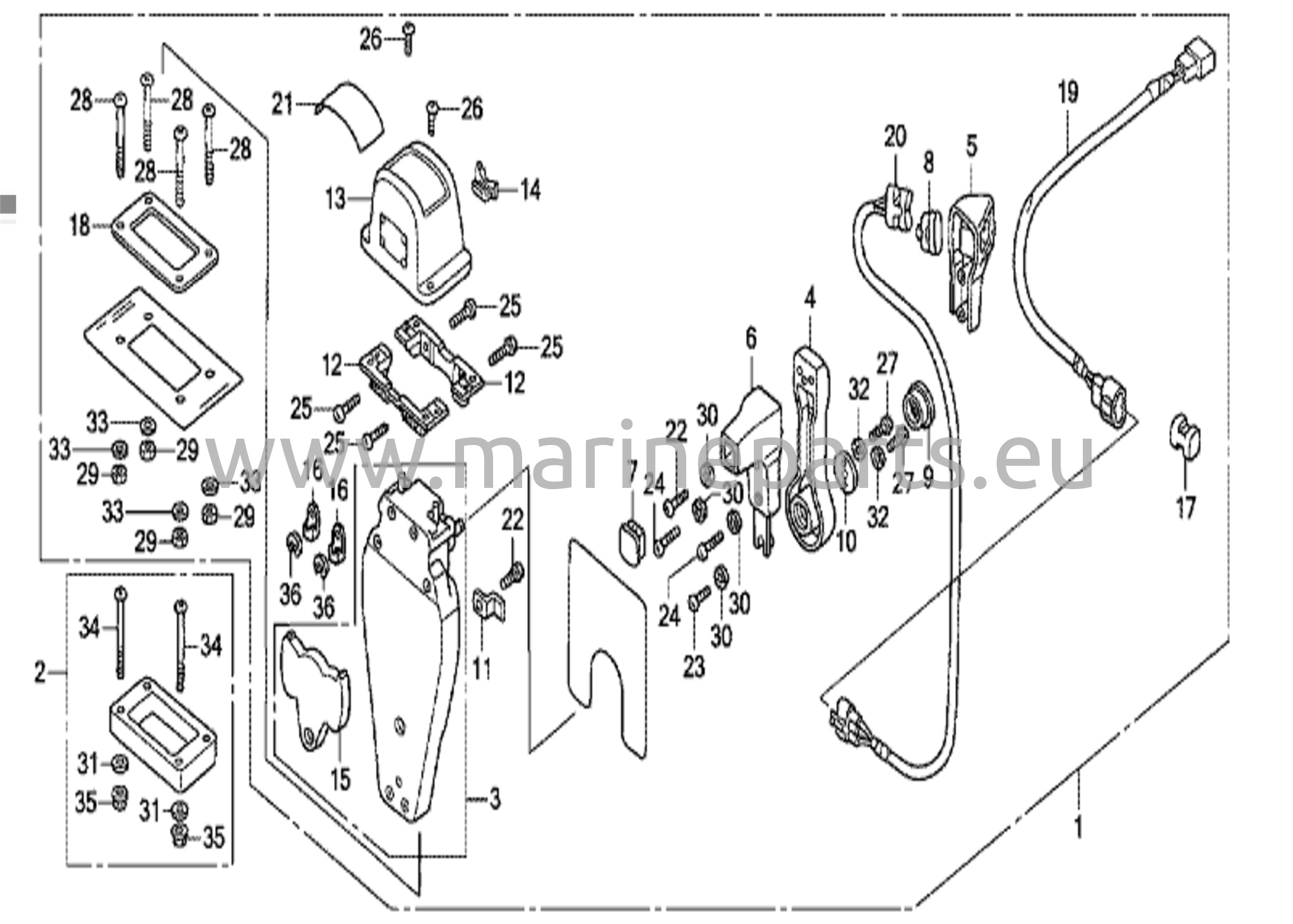 Fjärrkontroll (övre montering enkel typ) (vänster)