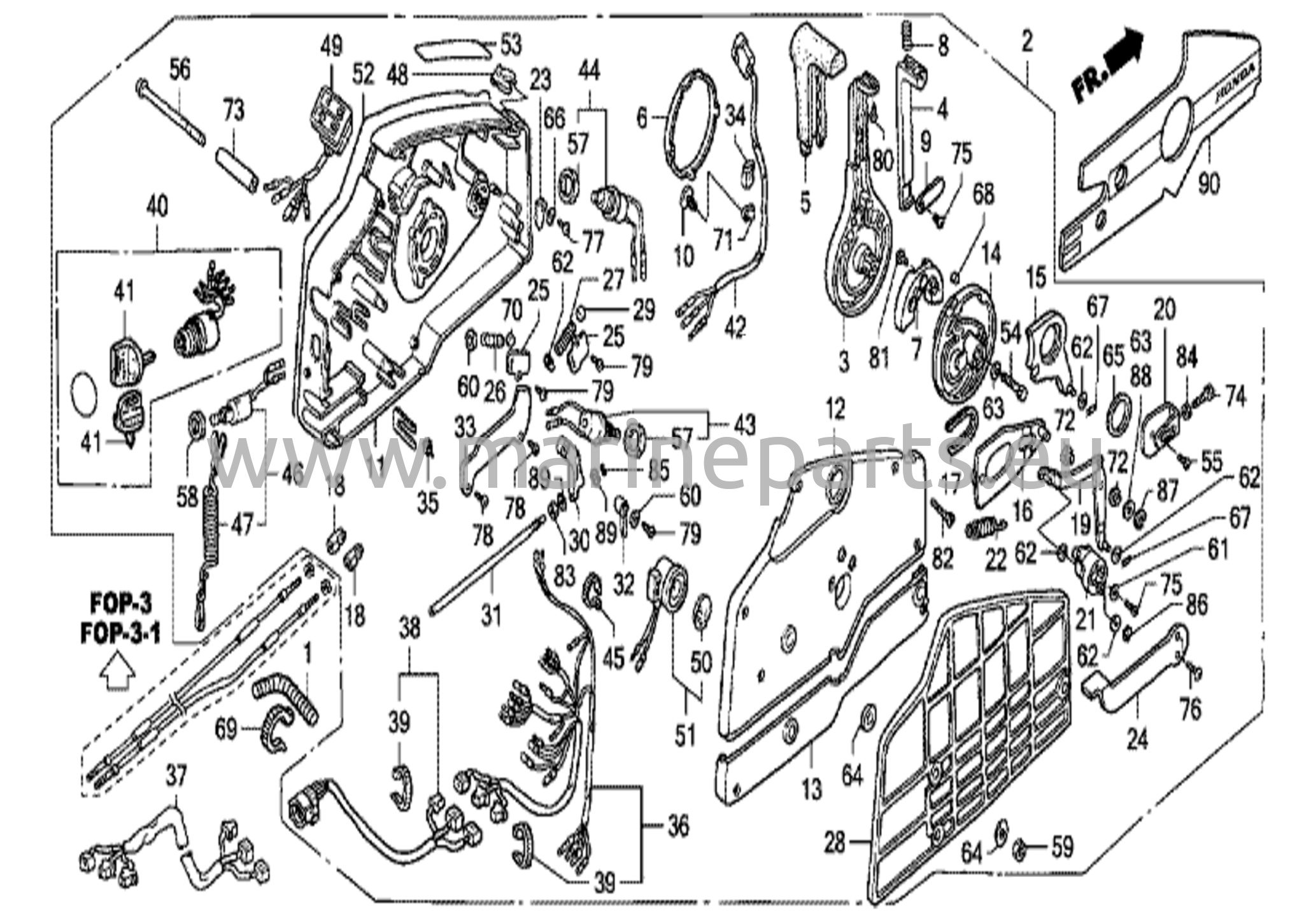 Remote control (hi-lex) (handle cap = gray)