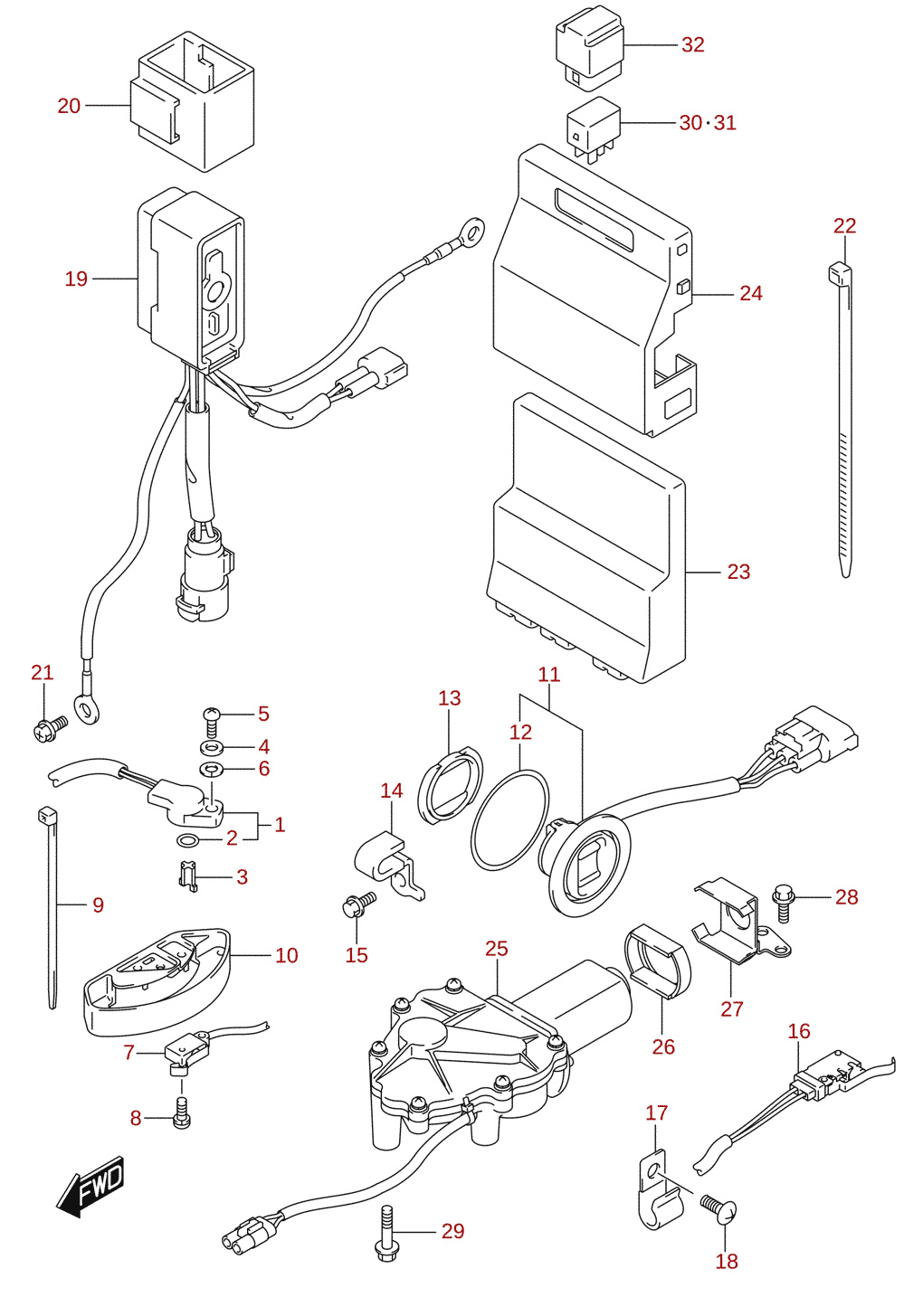 Contacteur PTT / calculateur moteur (DF250A)