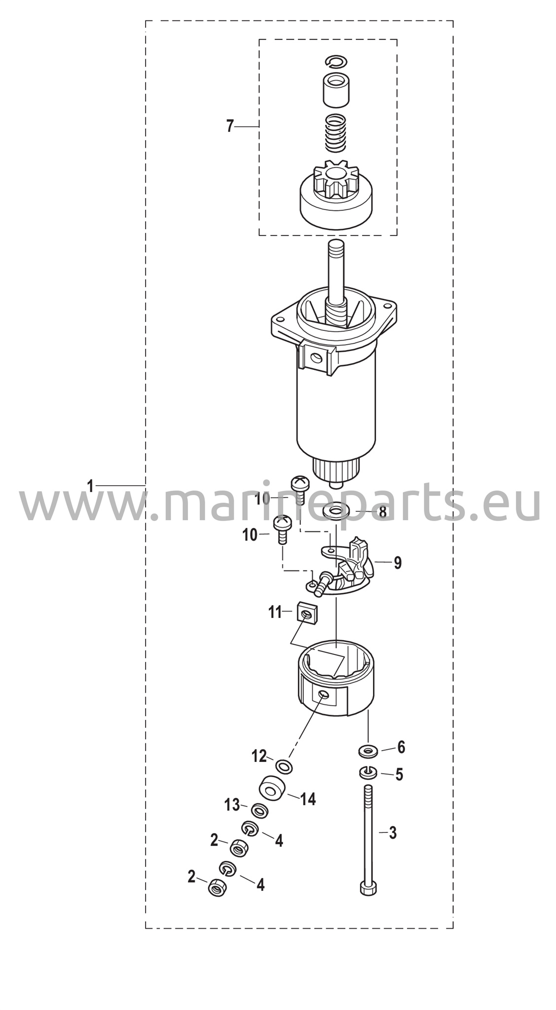 Käynnistinmoottorin osat