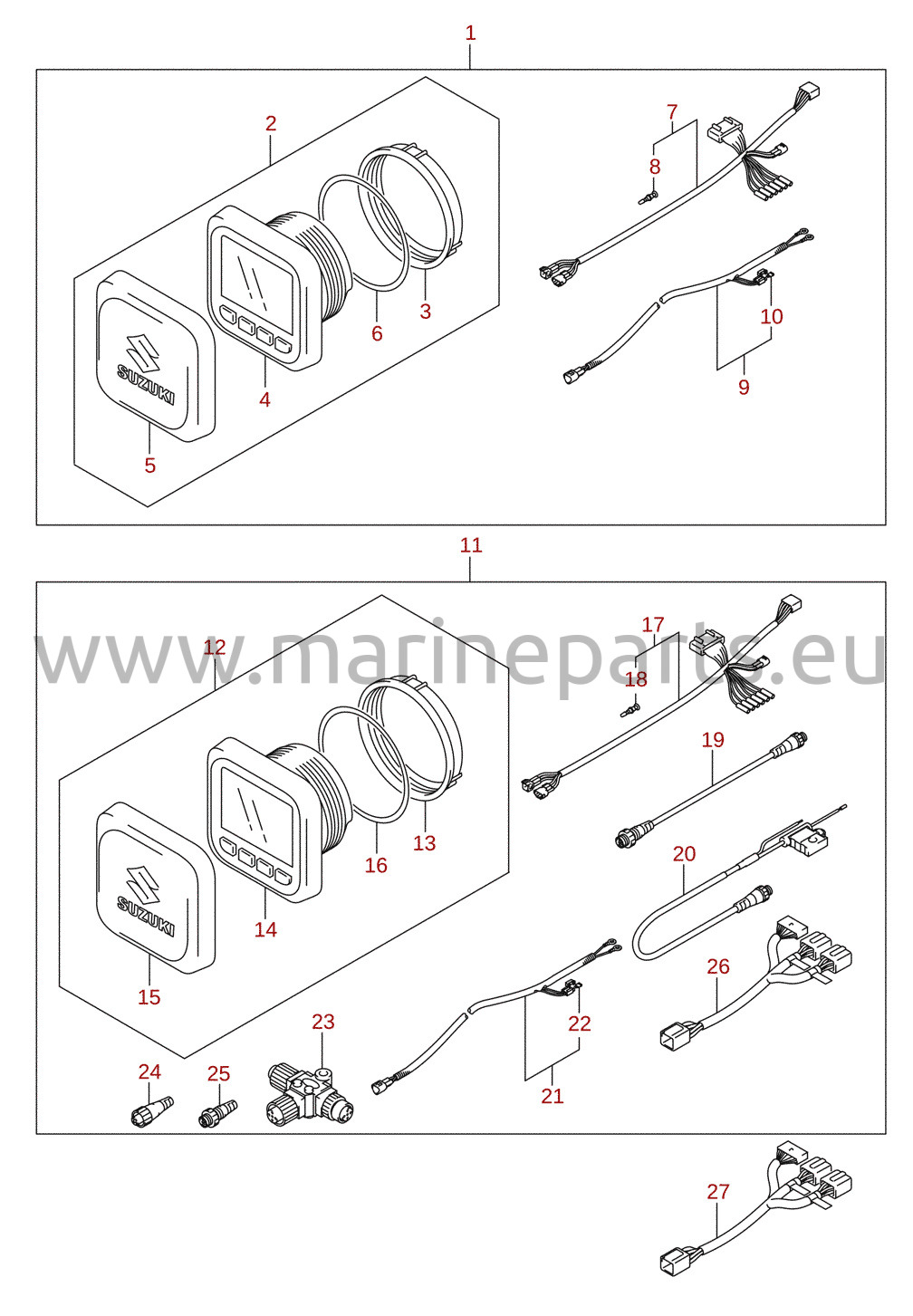 Indicateur multifonction (1) (DF150TG, DF150ZG, DF175TG, DF175ZG) (en option)