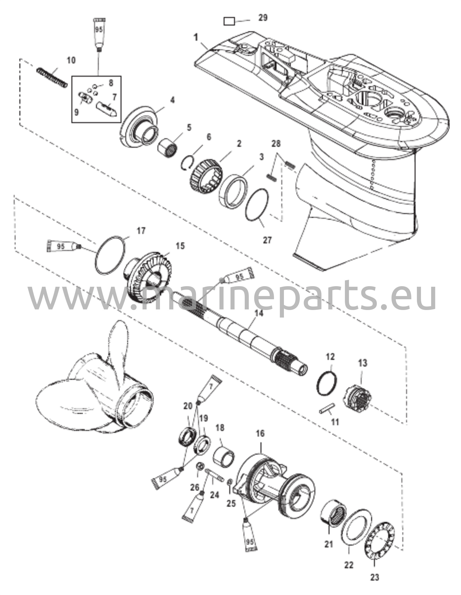Vaihteiston kotelo Prop 2.31:1 USA 0T627235/BEL 0P215669 ja uudemmat