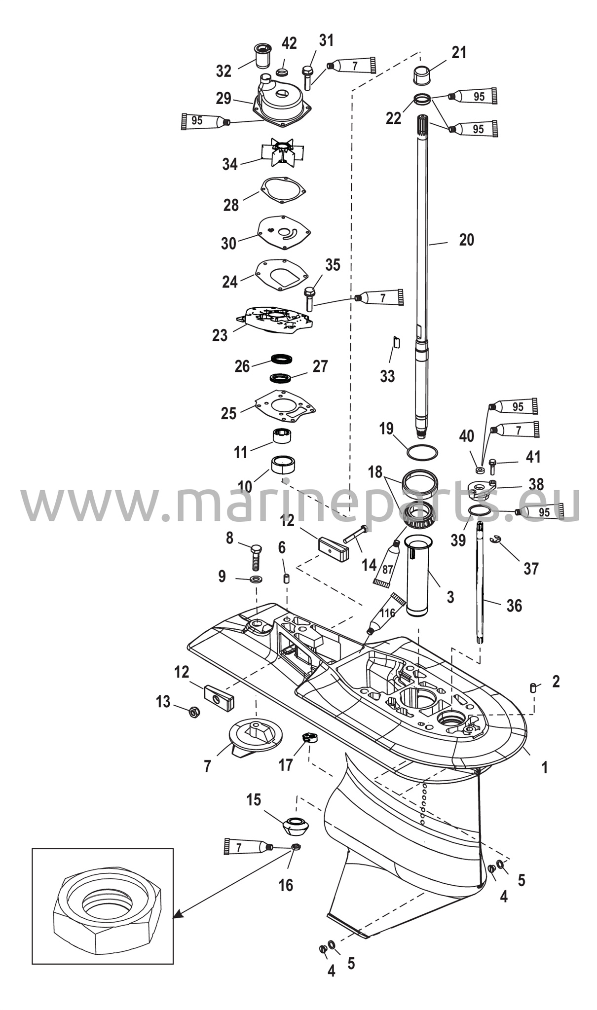 Växelhölje (Drivaxel - 2,33:1 - S/N-0T625304 och uppåt)