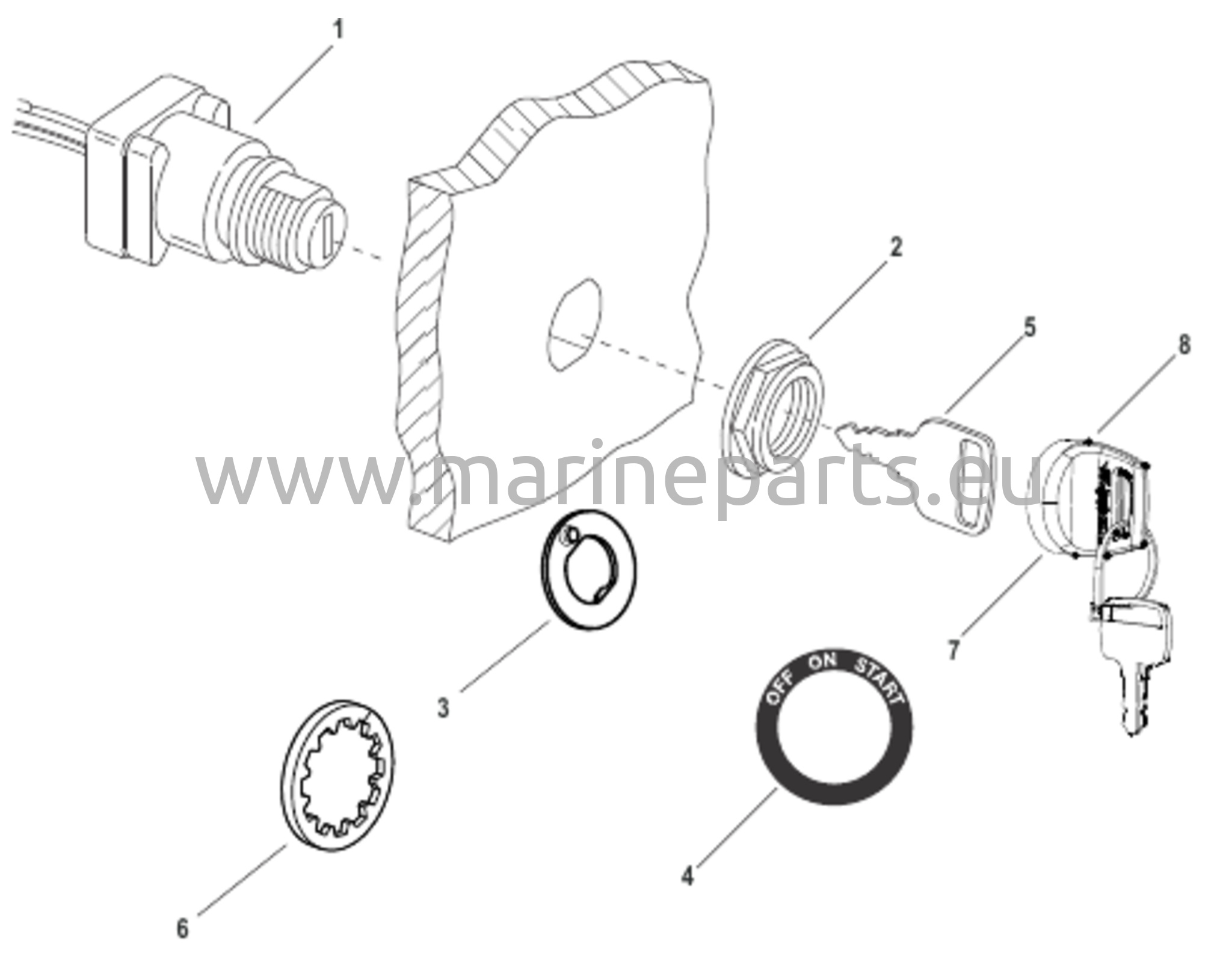 Kytkin / Näppäintaulukko - 3-asentoinen (897716K01) Yksittäiseen käyttöön