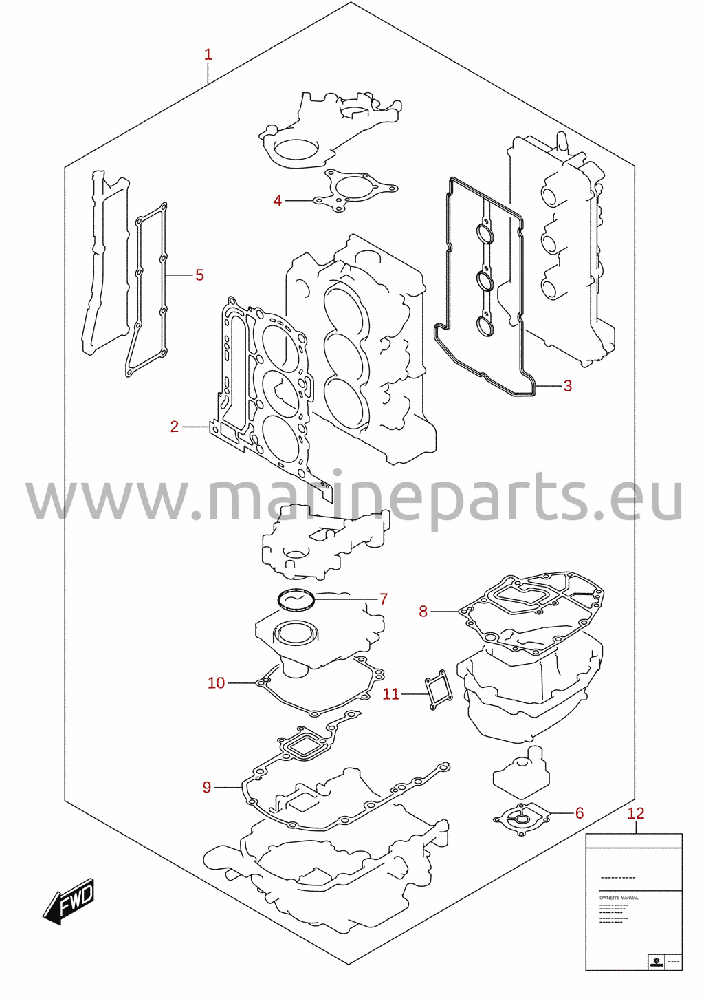 Tihendikomplekt (DF40A, DF40AQH, DF50, DF60) (lisavarustus)