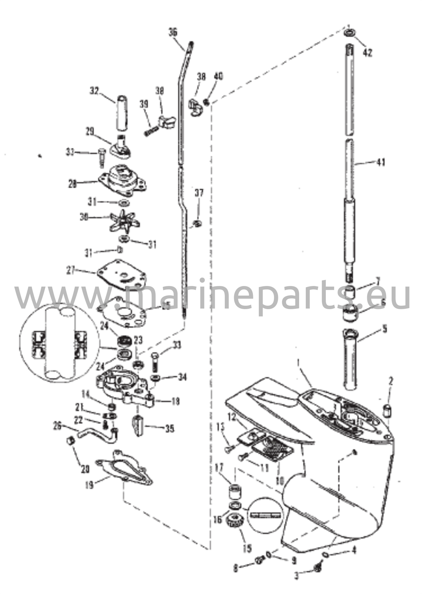 Vaihteiston kotelo (Voimansiirtoakseli) (Malli II – Katso viite #41)