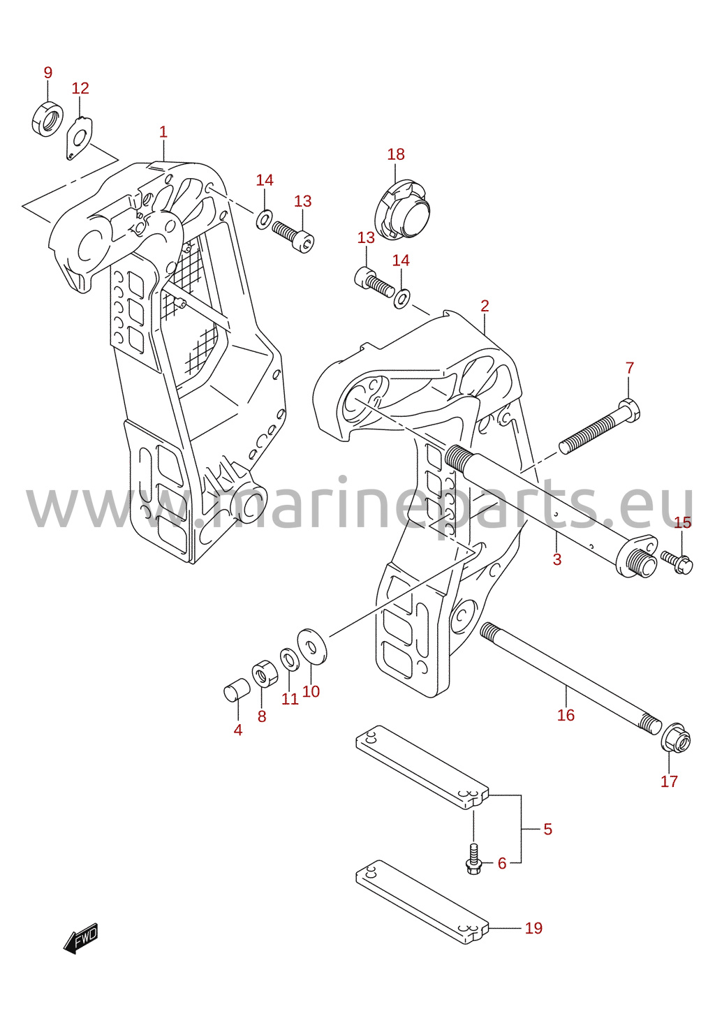 Clamp bracket (DF100AT, DF115)