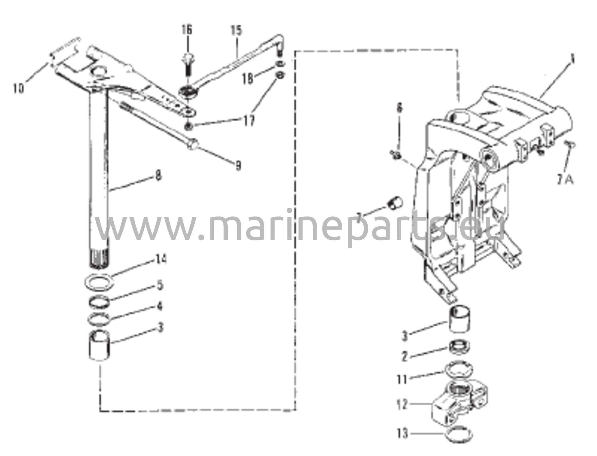 Kääntyvä kiinnike (Power Trim) (0C159199 ja sitä alemmat)
