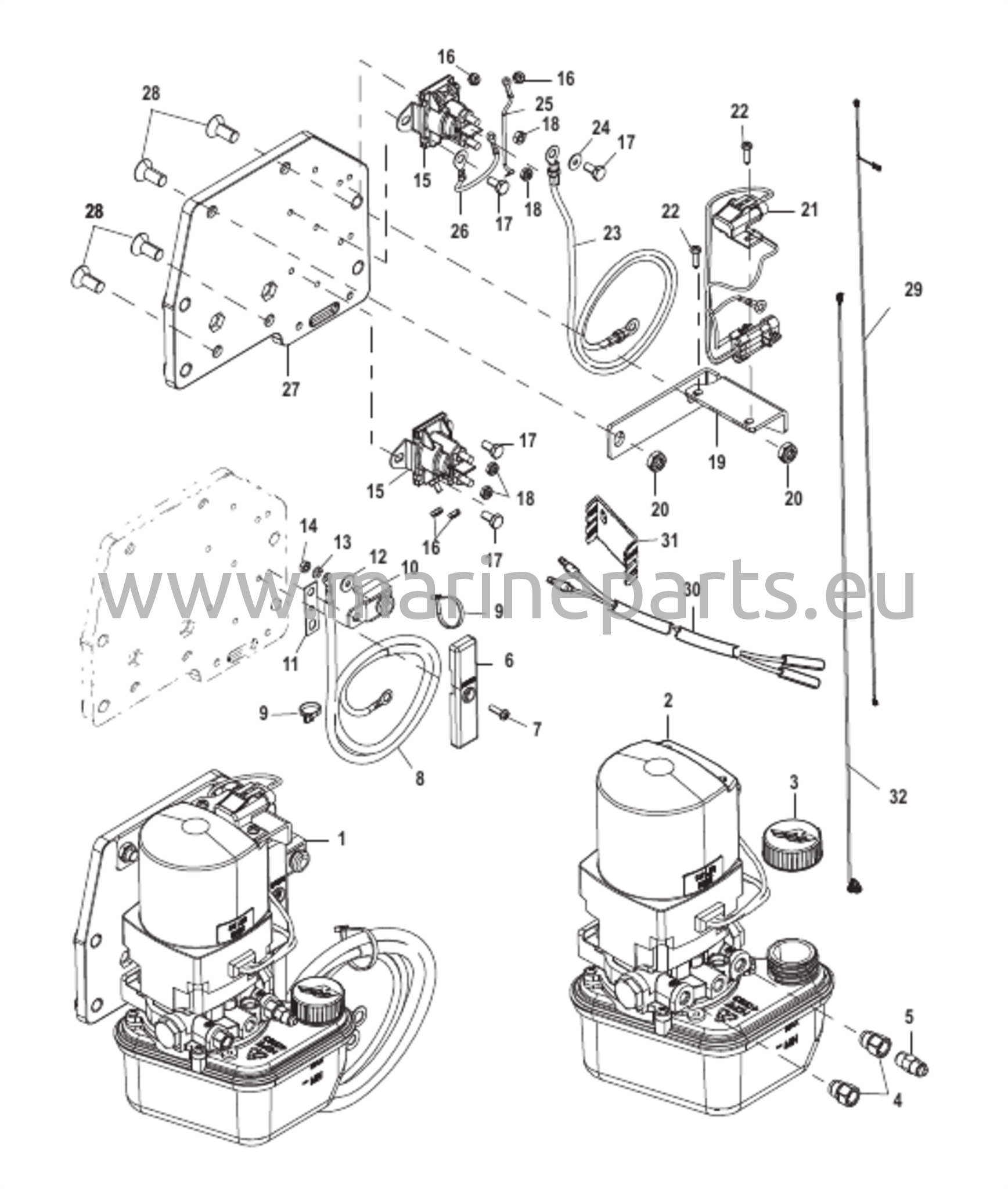Trimipumppu ja kiinnitystelineet