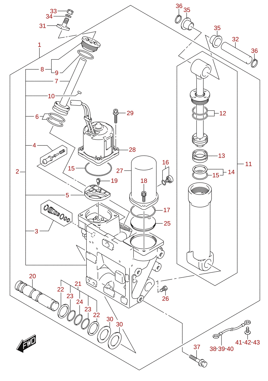 Trimcylinder (X/XX-transom)
