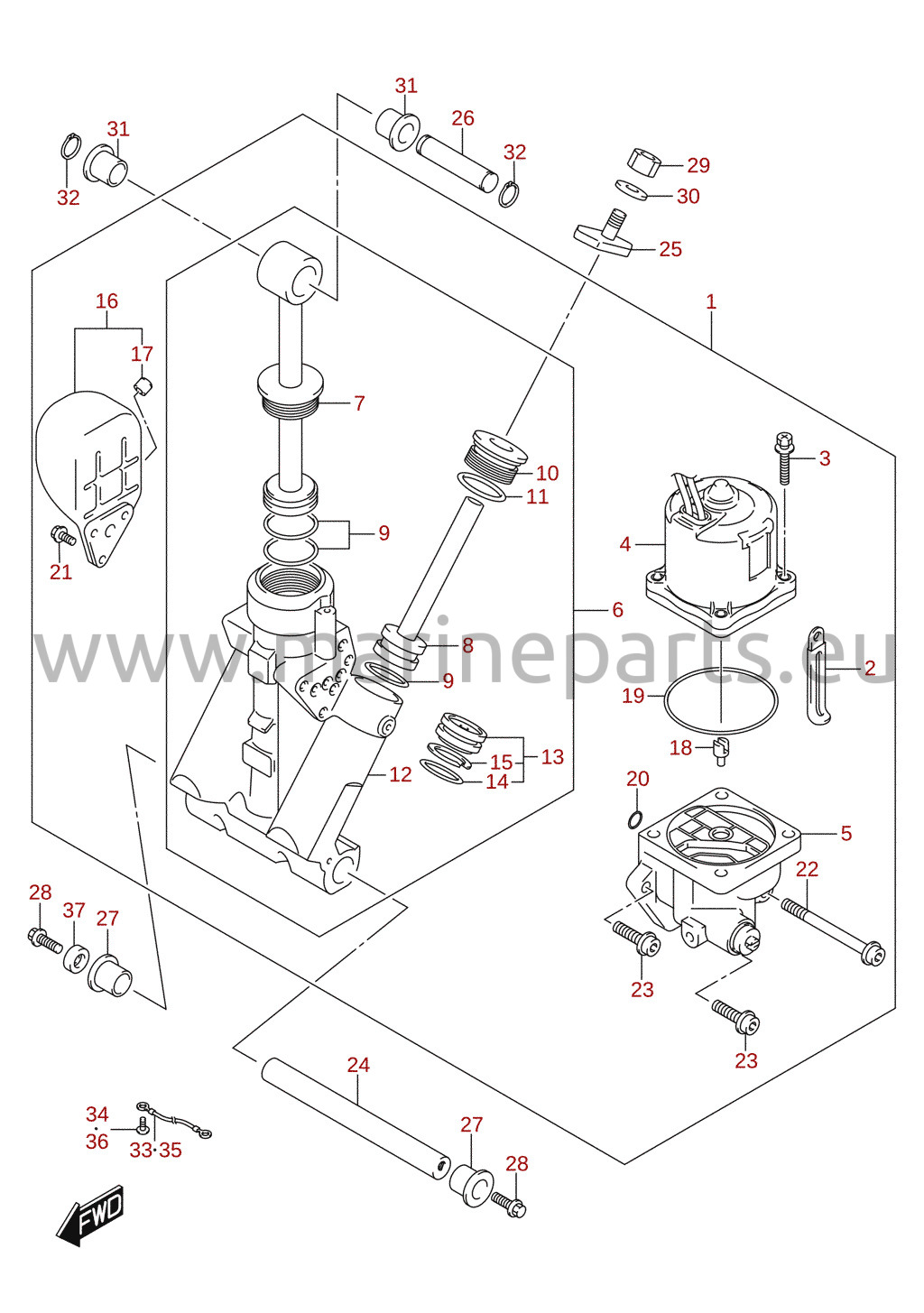 Trim cylinder (DF115AST, DF140)