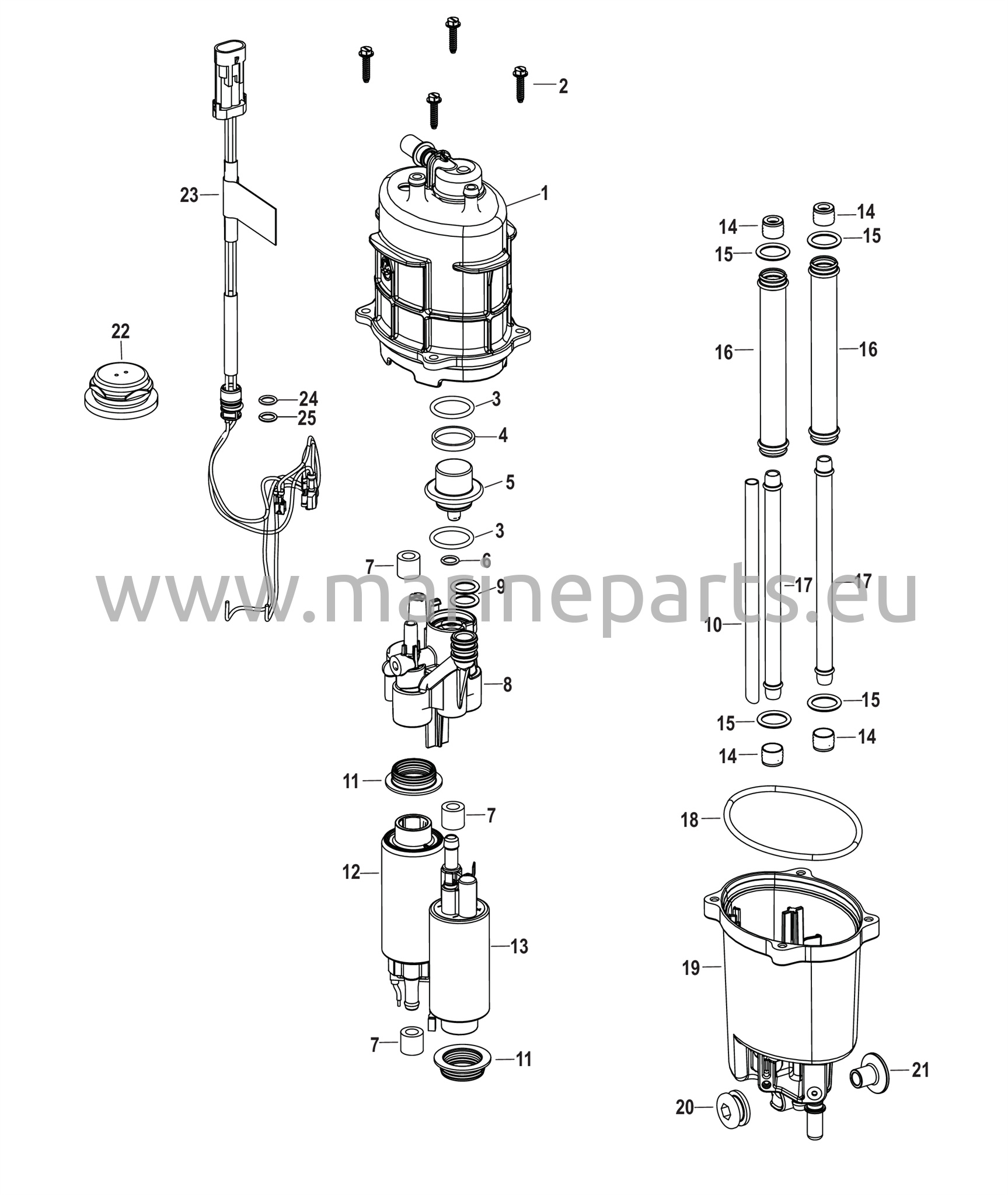 Polttoaineen syöttömoduulin osat