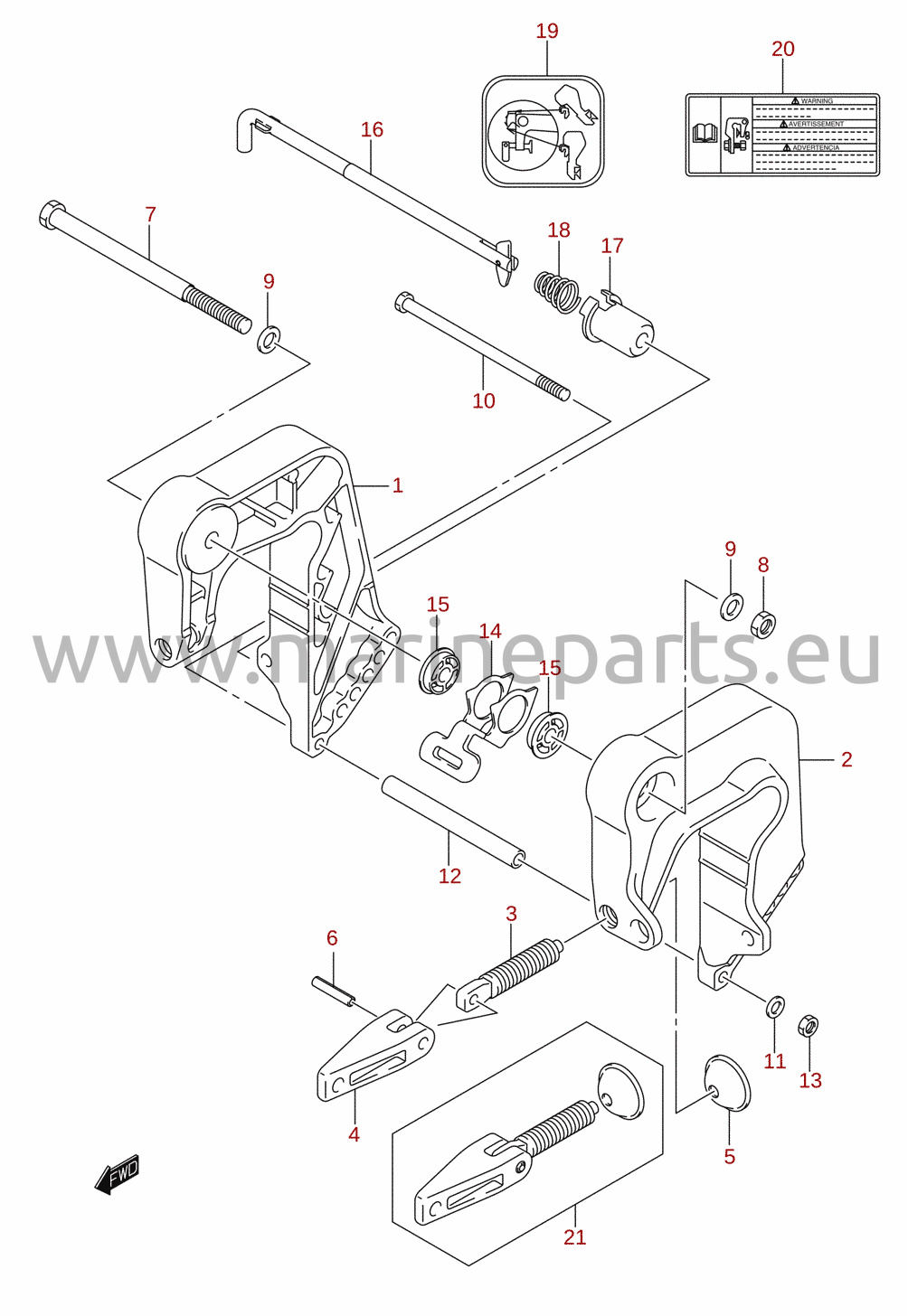 Clamp bracket (DF8A, DF9.9A)