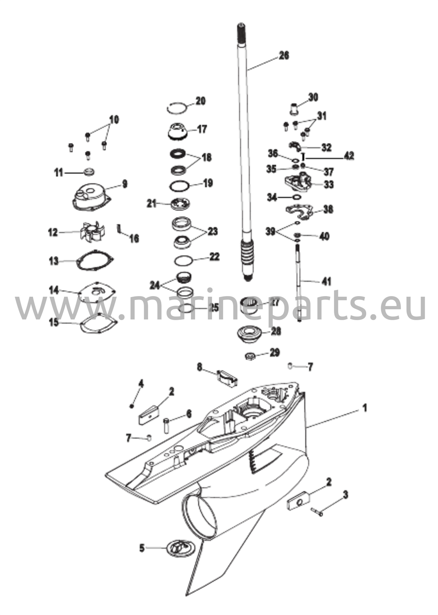 korvakotelo, vetoakseli, 5.44 Torpedo SN 1B980359 ja sitä alemmat
