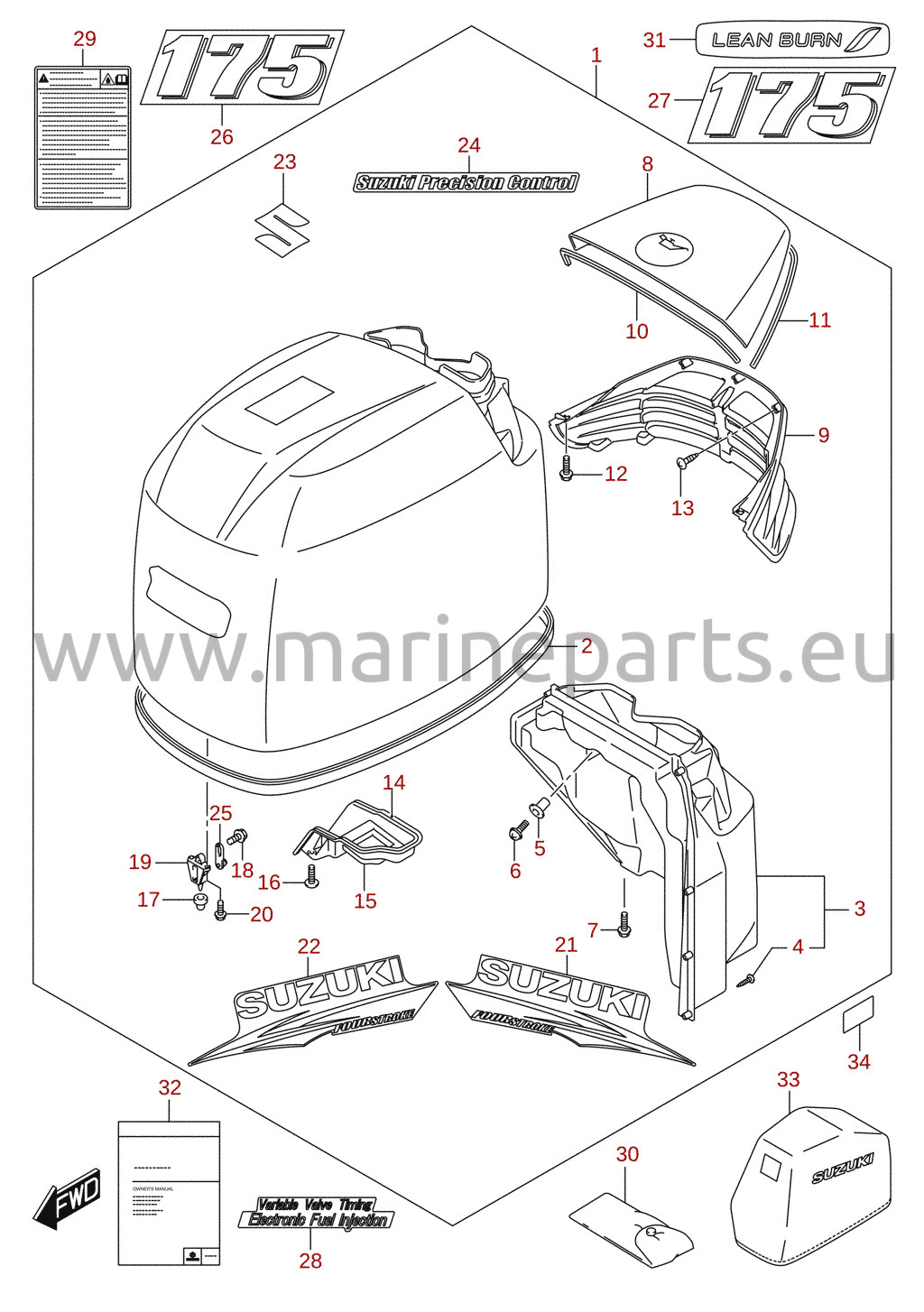 Motorhaube (DF175) 3/4