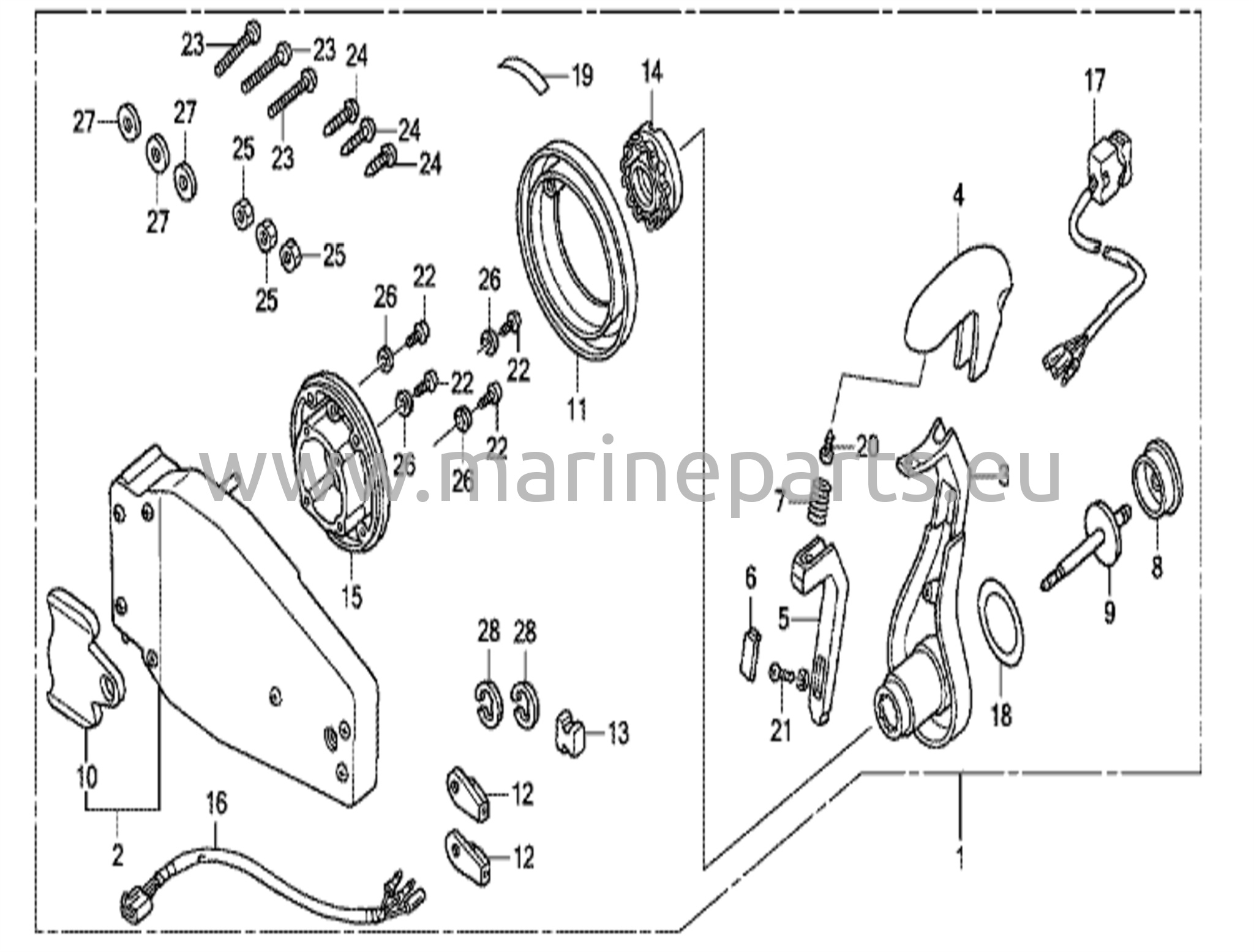 Kaukosäädin (upotettava malli) (vasen)