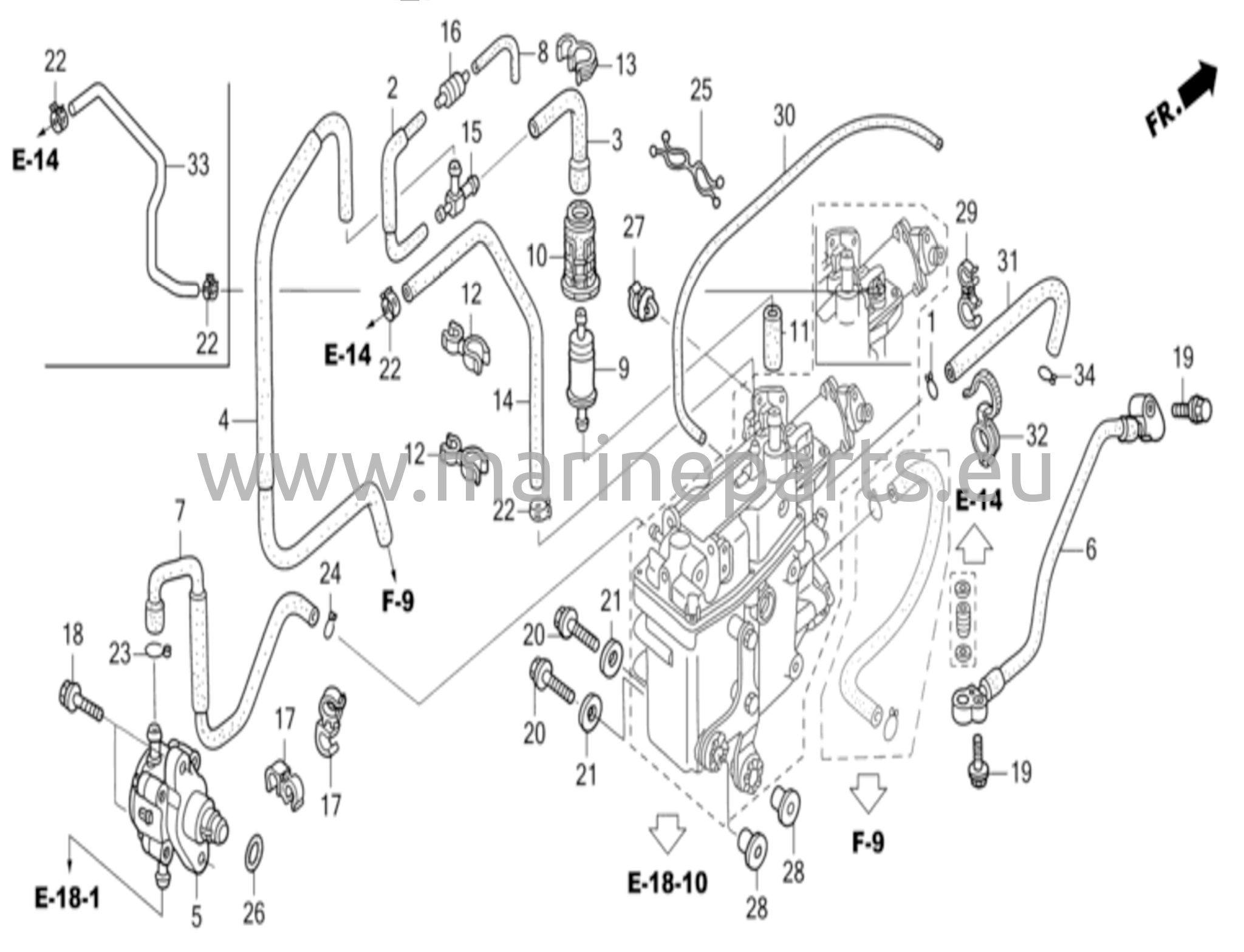 Bränslepump/bränsleslang