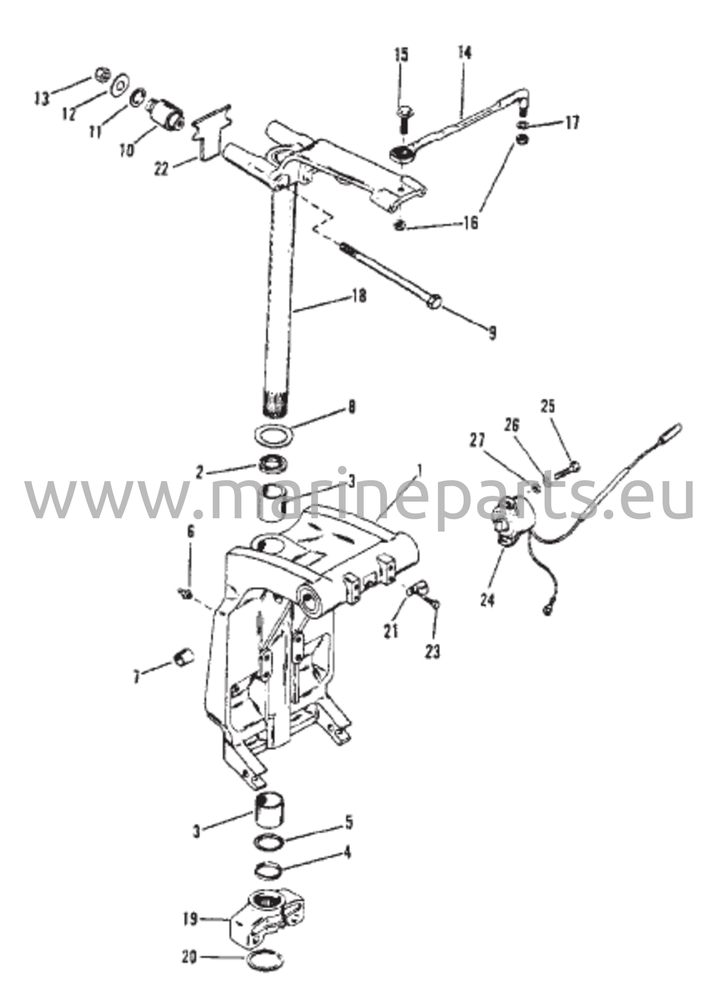 Kääntökiinnike ja ohjausvarsi
