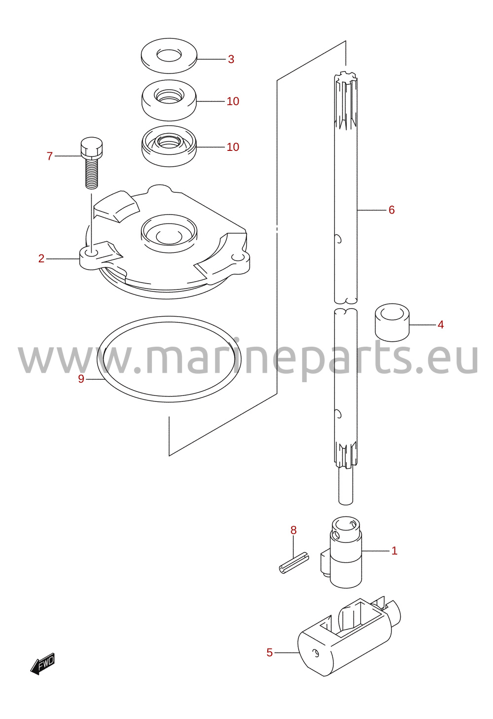 Shift rod (DF100AT, DF115AT, DF140AT)