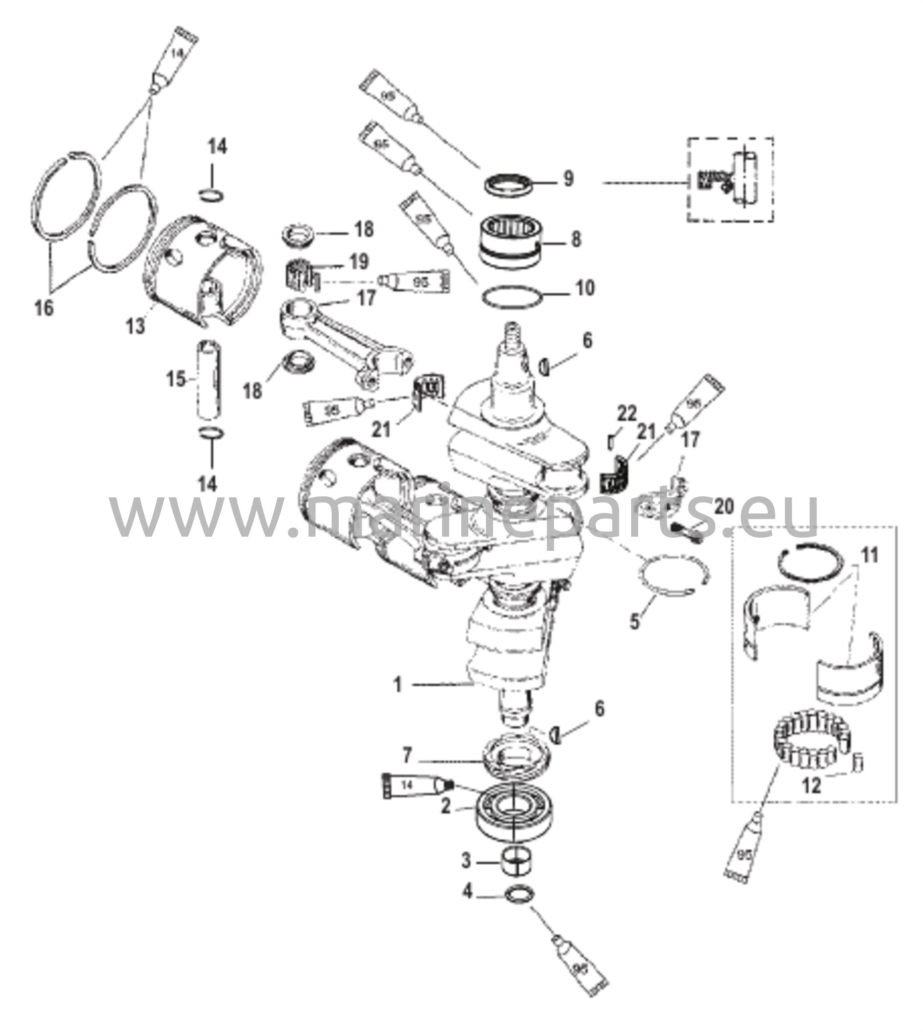 Kampiakseli, männät ja kiertokanget